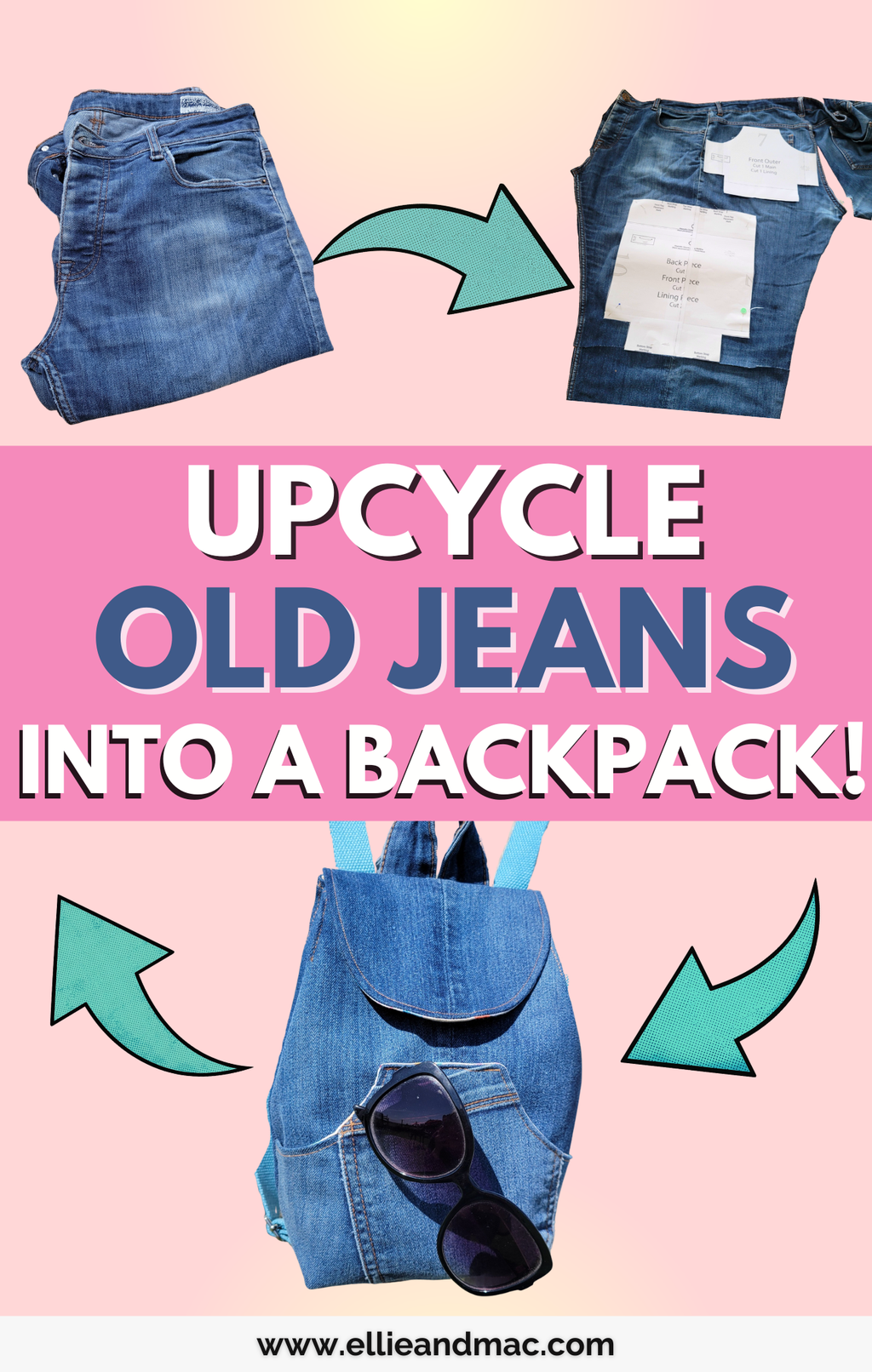 diy denim mini backpack JEANBEAN Flap Sewing Patterns + Video Tutorial Handbag Small Jean Backpack DIY
