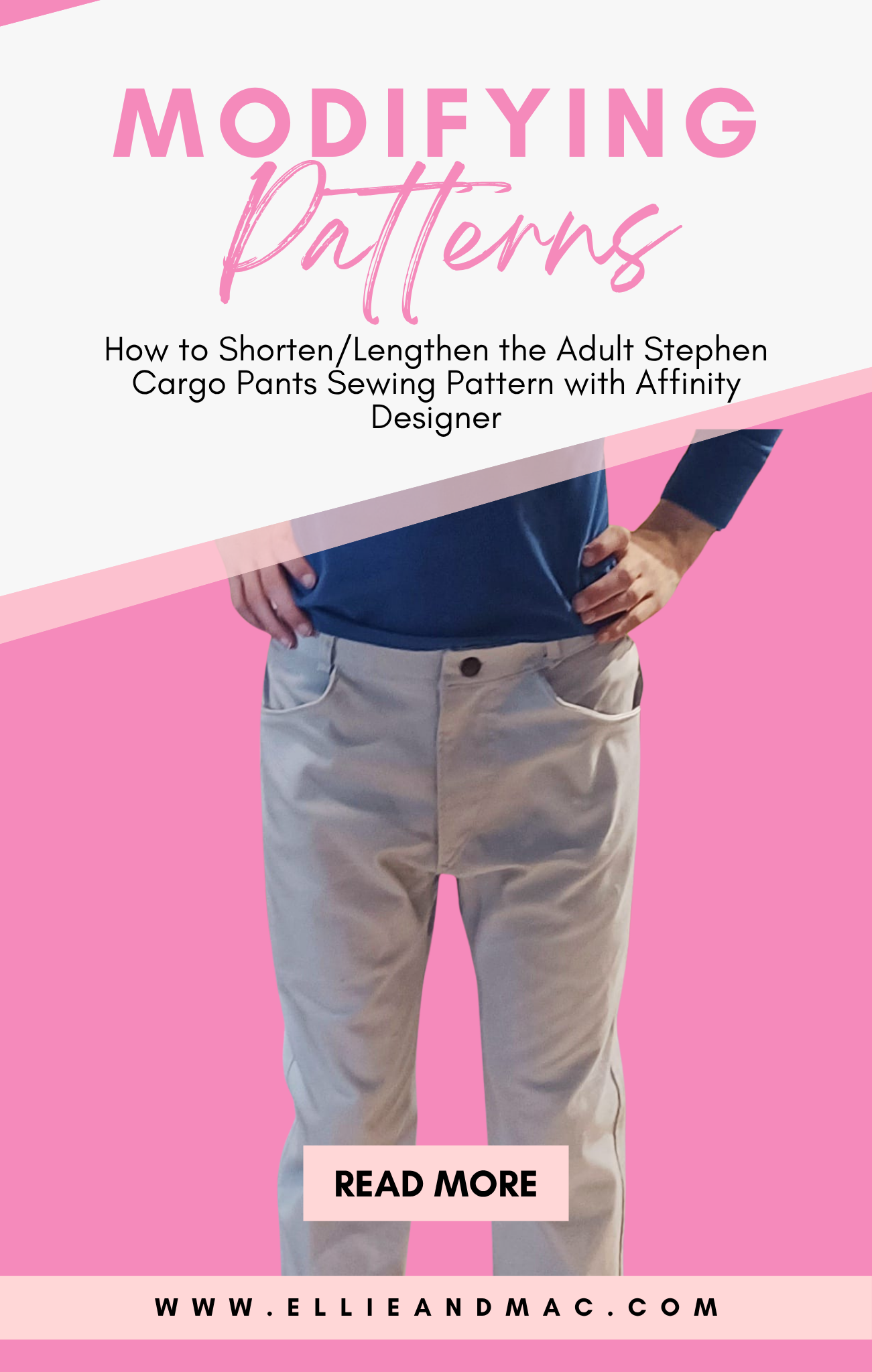 Modifying Patterns with Affinity Designer (Part 3) How to Shorten/Lengthen the Adult Stephen Cargo Pants