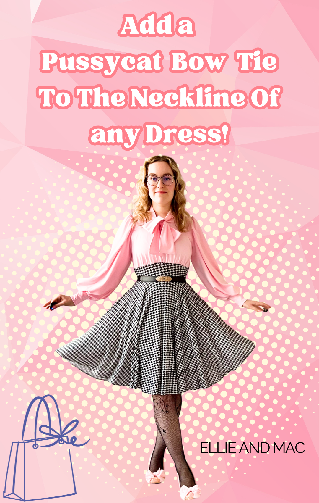 Add a Pussycat Bow Tie To The Neckline Of Any Dress!