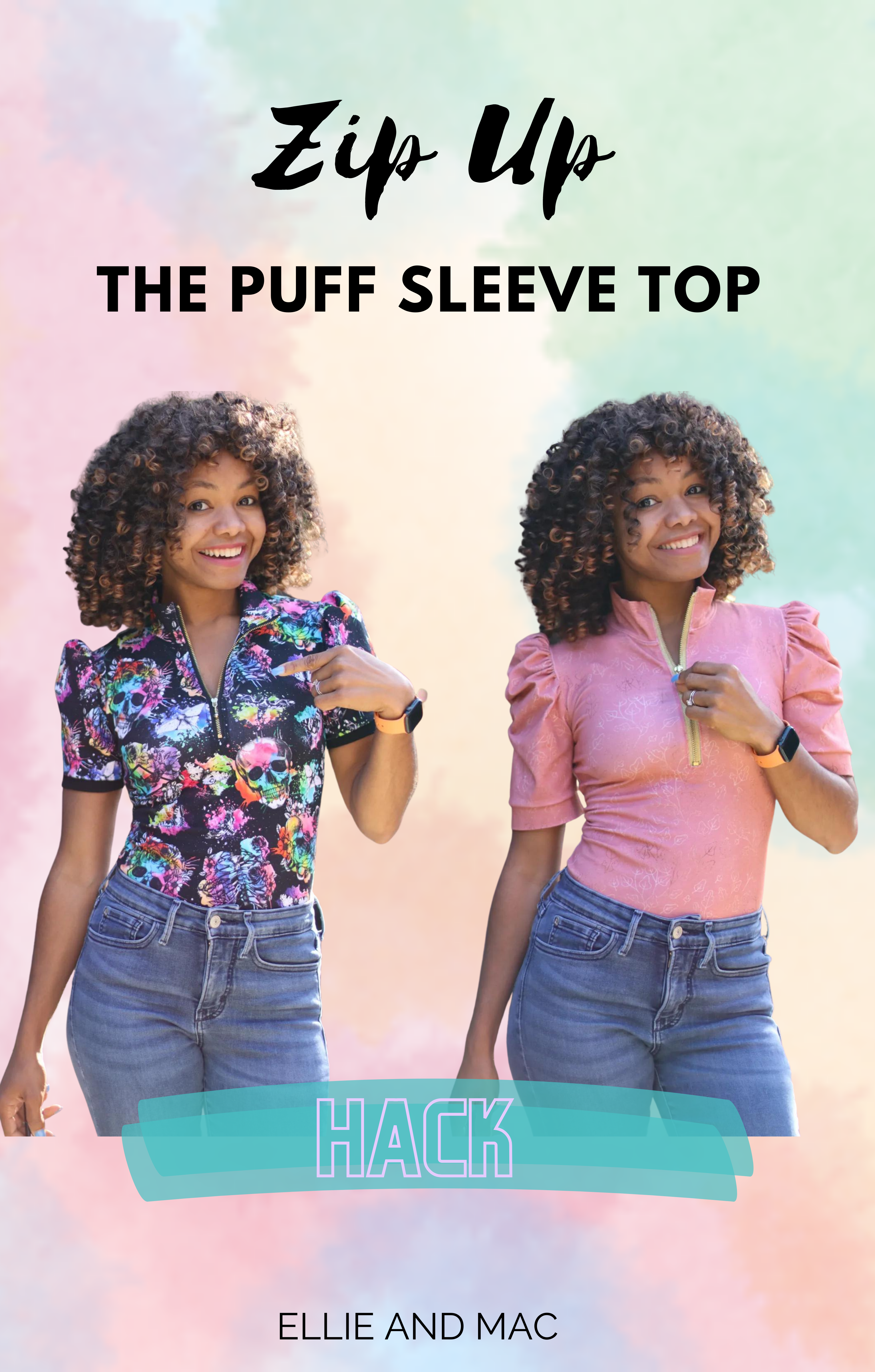 Zip Up the Puff Sleeve Top - Hack