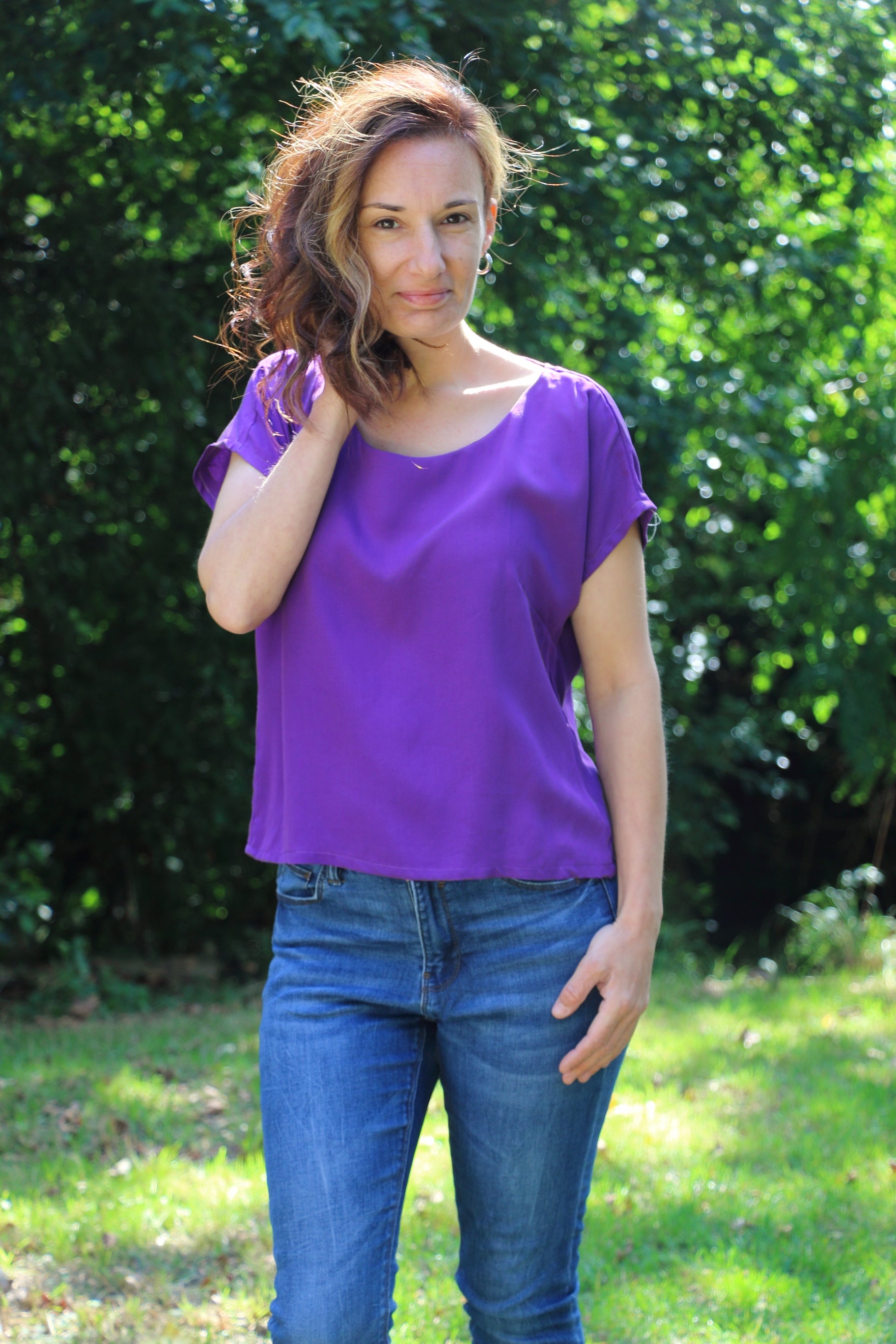 Brandy Balloon Sleeve PDF Sewing Pattern | Beginner-Friendly Woven Dolman Top
