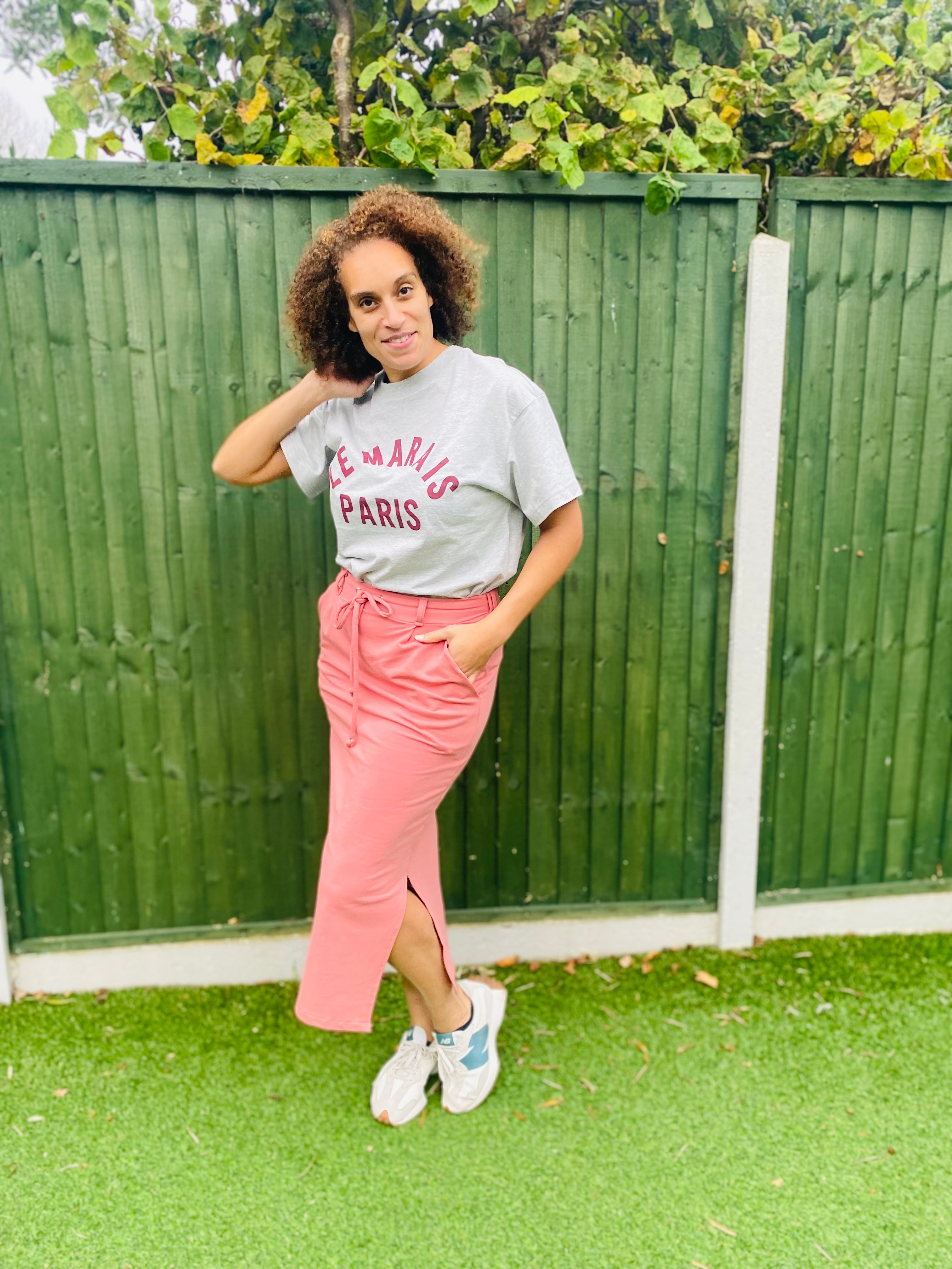 Jasmine Jogger Skirt PDF Sewing Pattern by Ellie and Mac in Midi Length