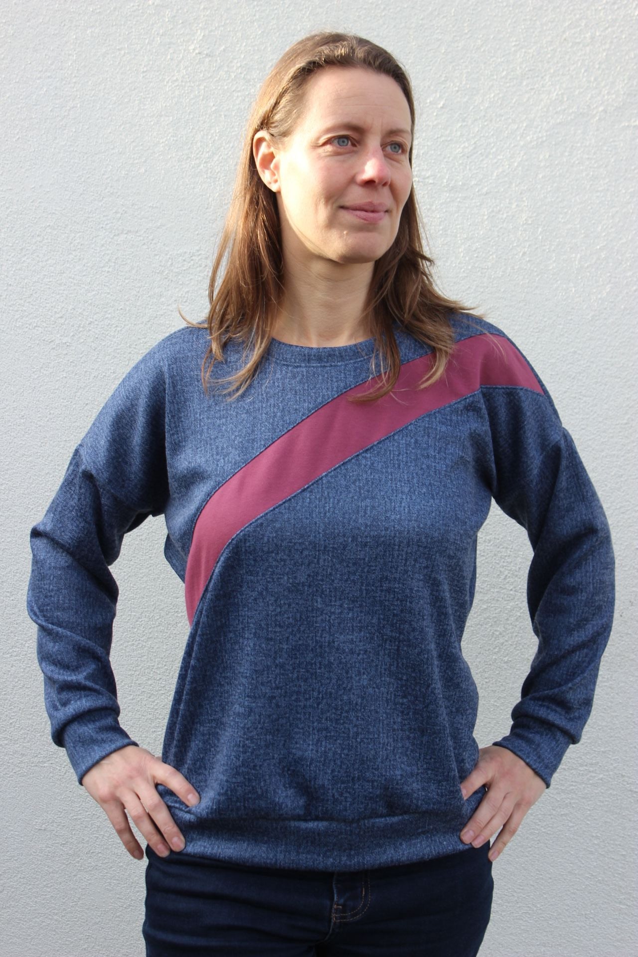 Sage Diagonal Color-Block Sweatshirt Sewing Pattern