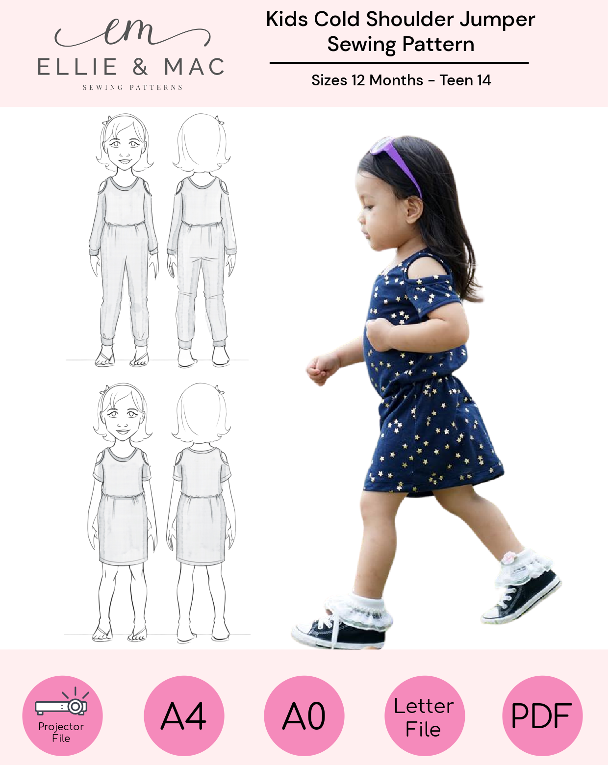 Kids Cold Shoulder Jumper Pattern
