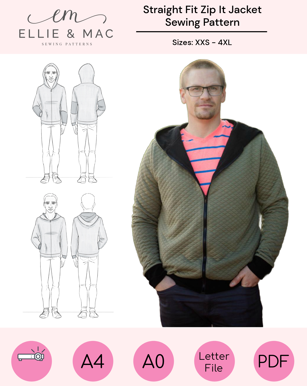 Zip It Jacket Pattern (Straight Loose Fit)