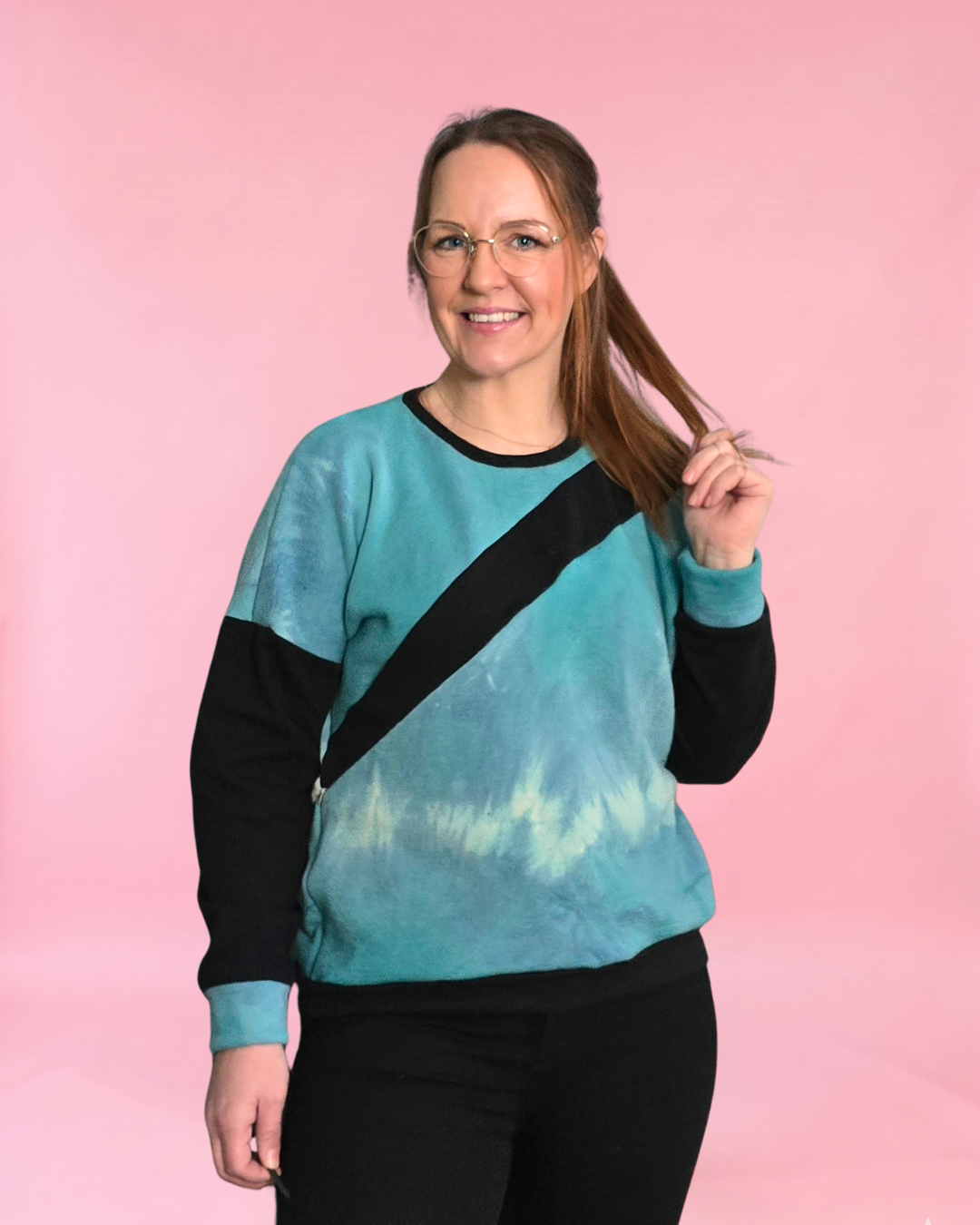 Sage Diagonal Color-Block Sweatshirt Sewing Pattern