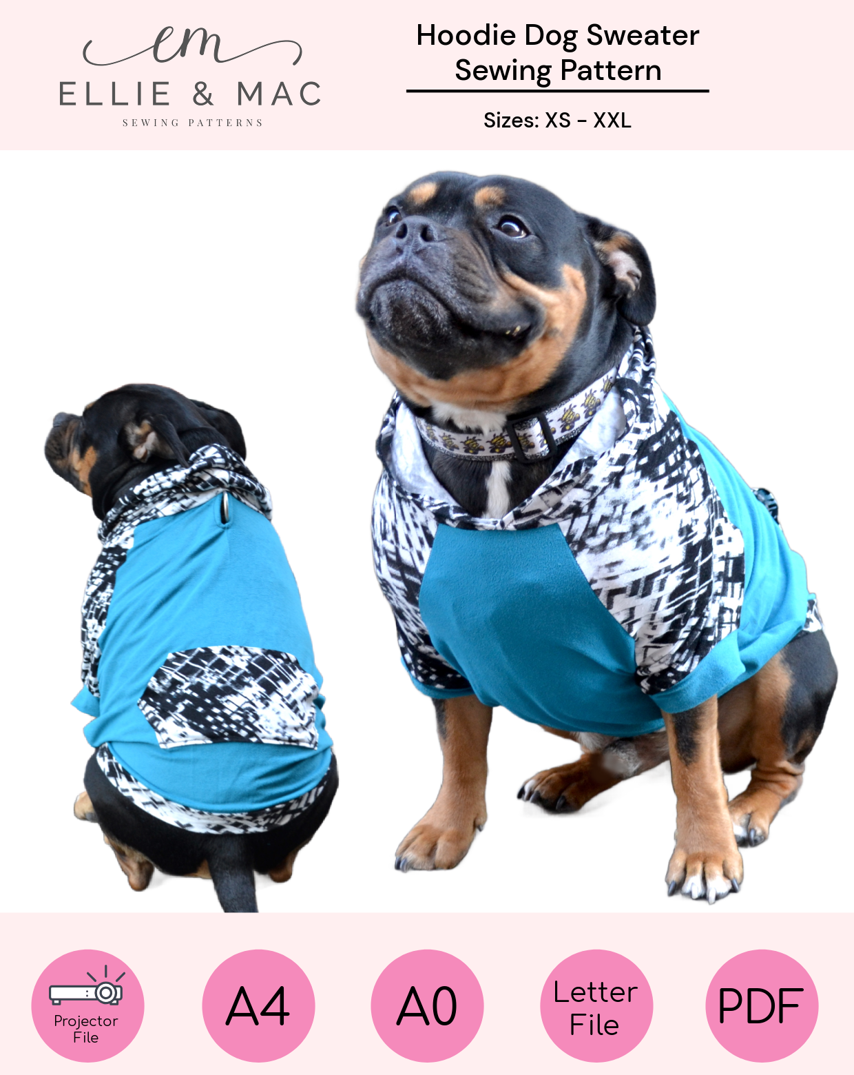 Hoodie Dog Sweater Sewing Pattern