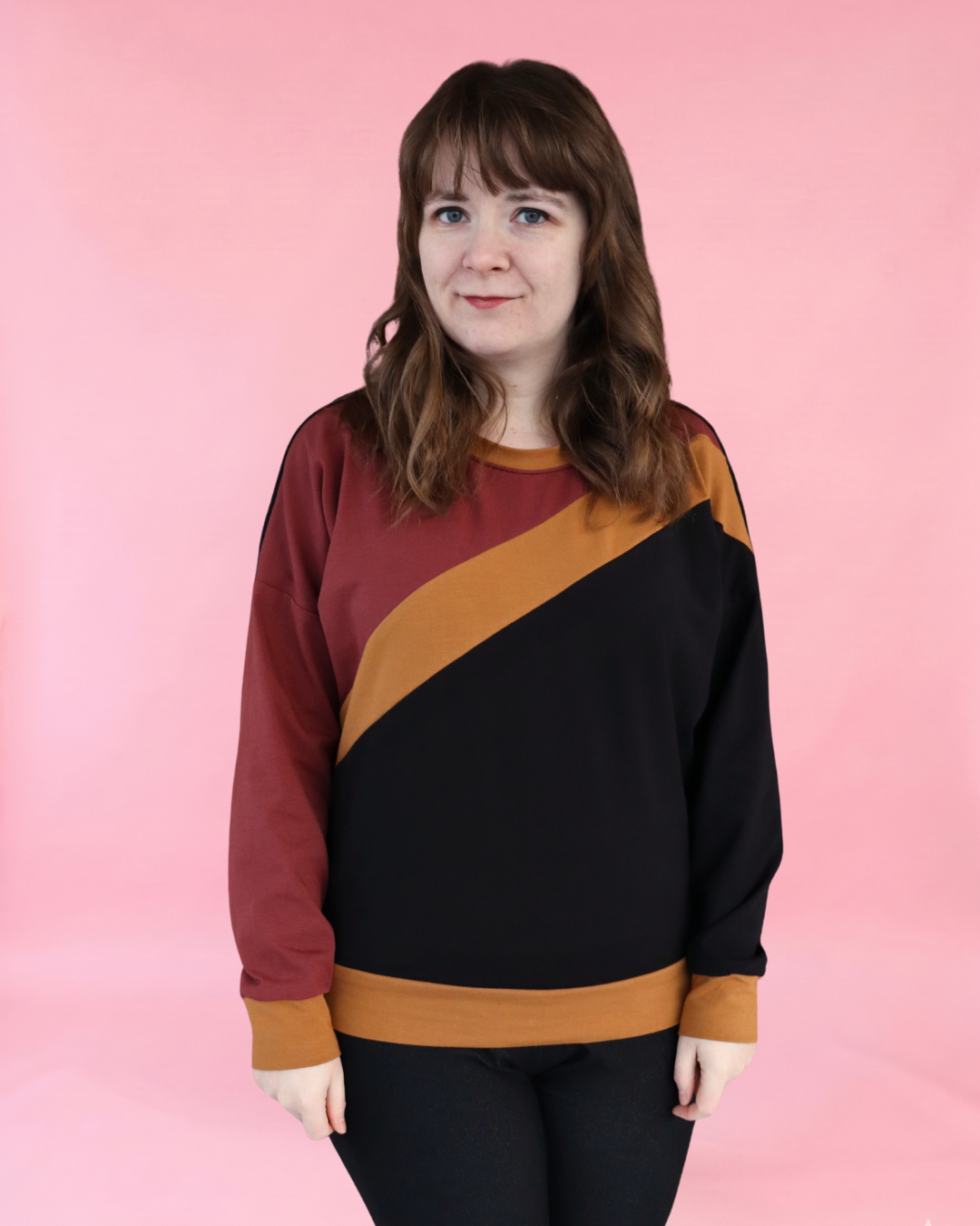 Sage Diagonal Color-Block Sweatshirt Sewing Pattern