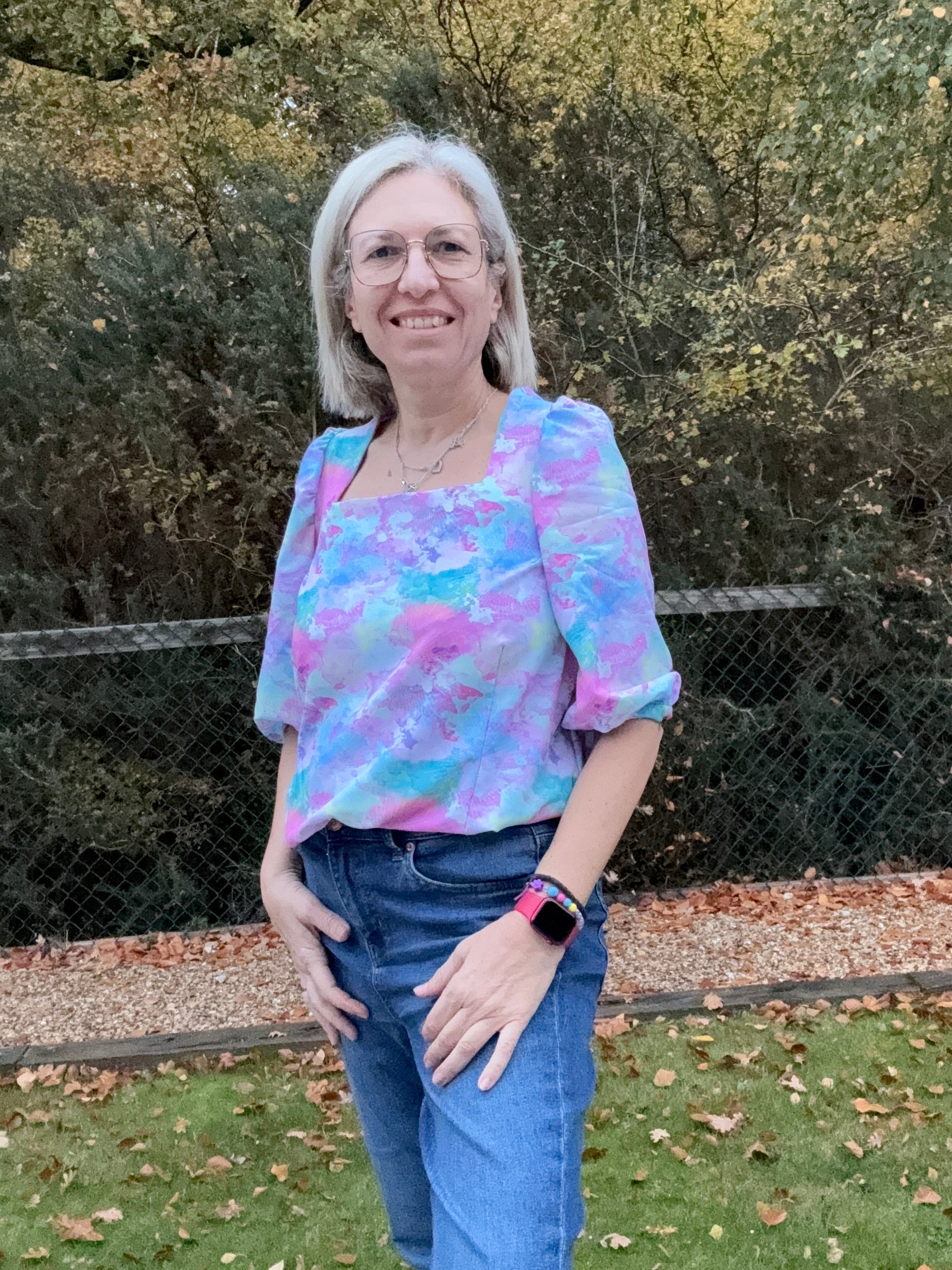 Elegant Zara square neck blouse styled for daytime wear