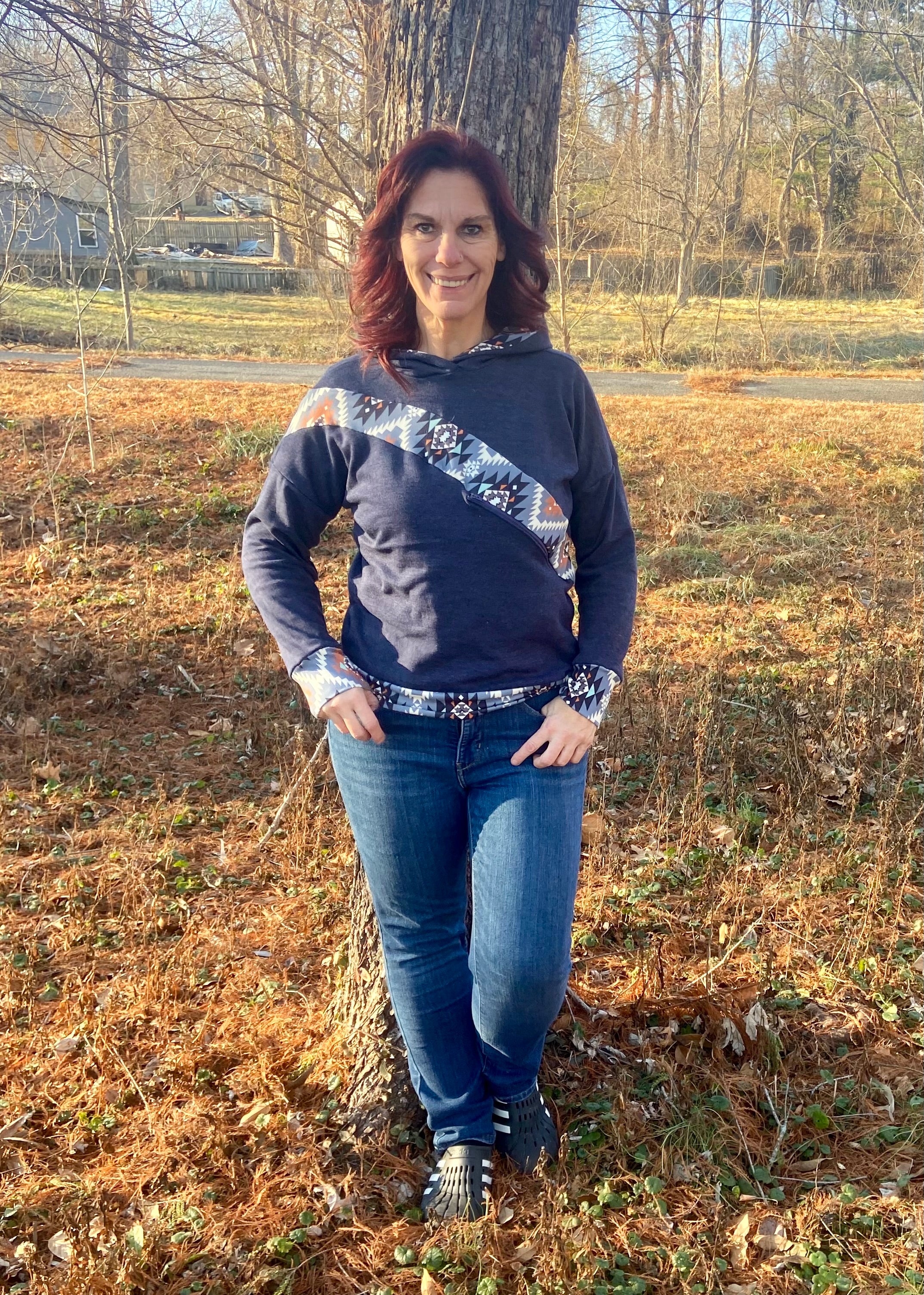Sage Diagonal Color-Block Sweatshirt Sewing Pattern