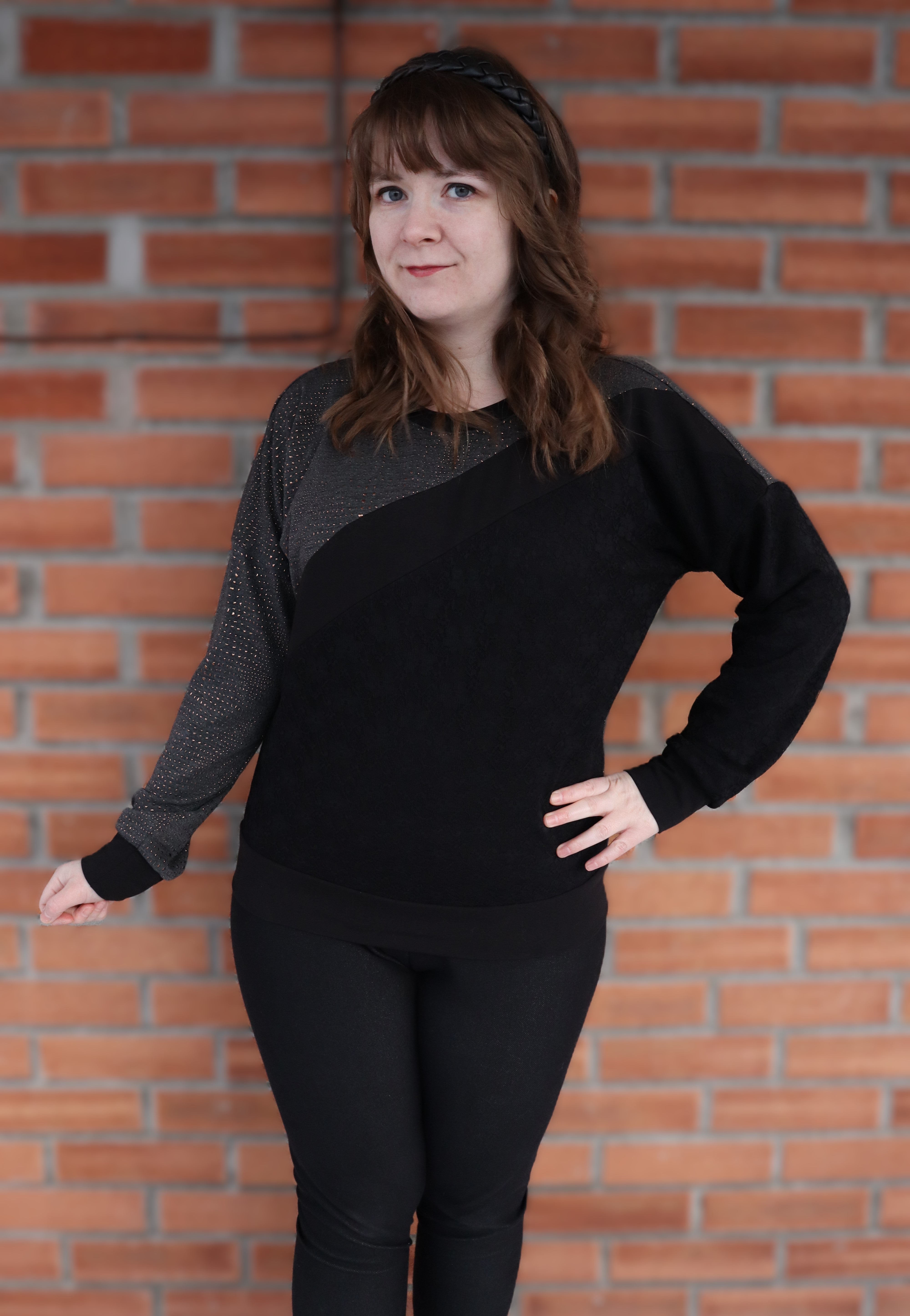 Sage Diagonal Color-Block Sweatshirt Sewing Pattern