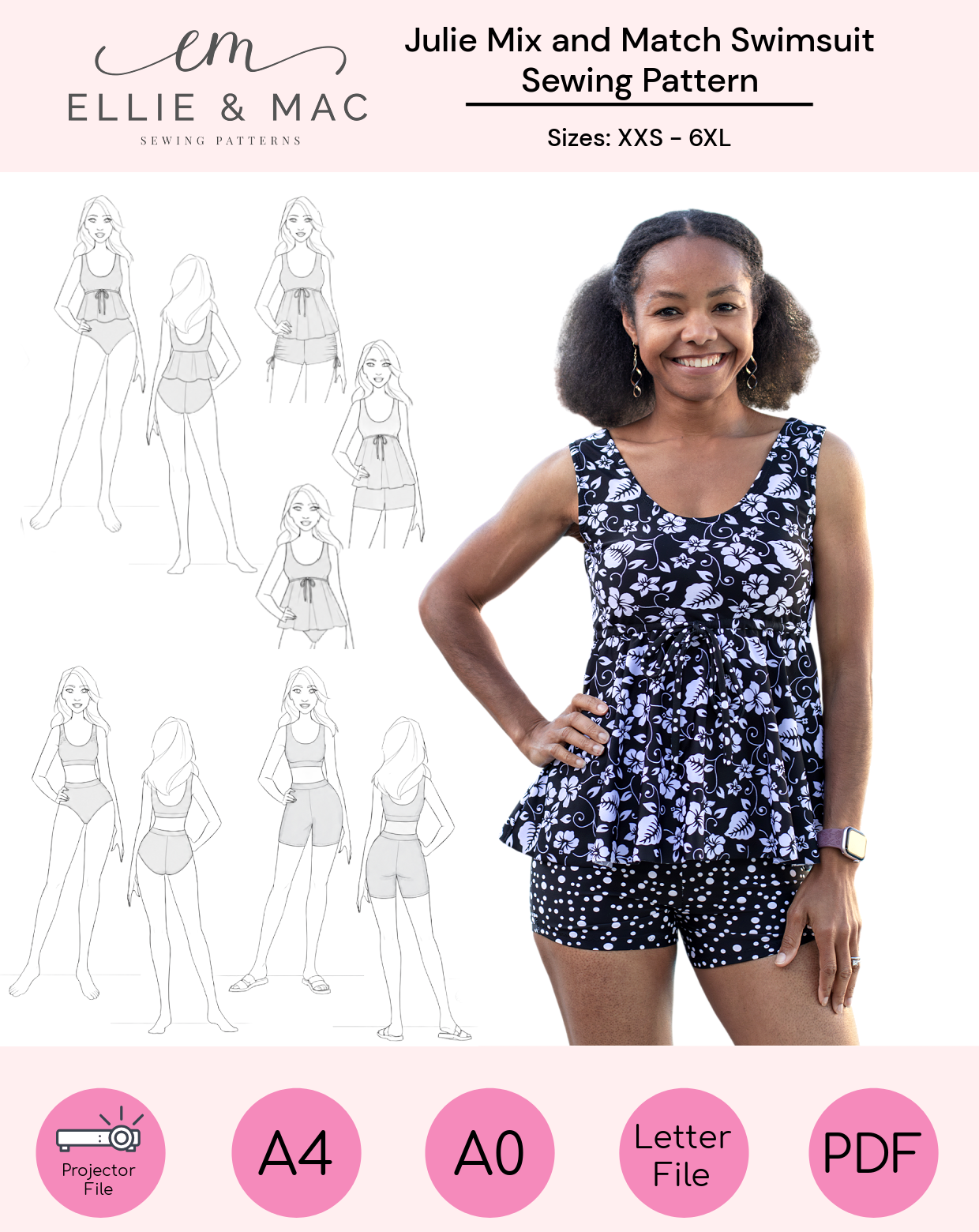 Julie Mix & Match Swimsuit Sewing Pattern