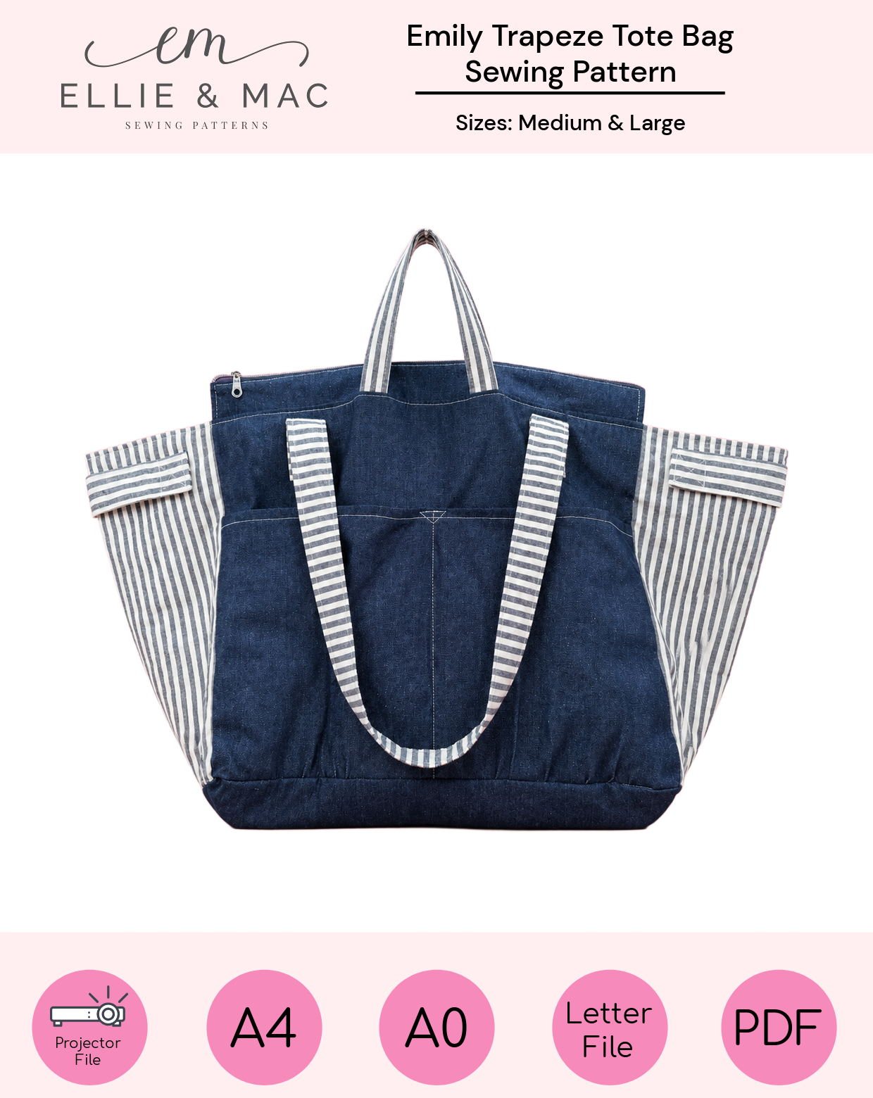 Emily Oversized Trapeze Bag Sewing Pattern