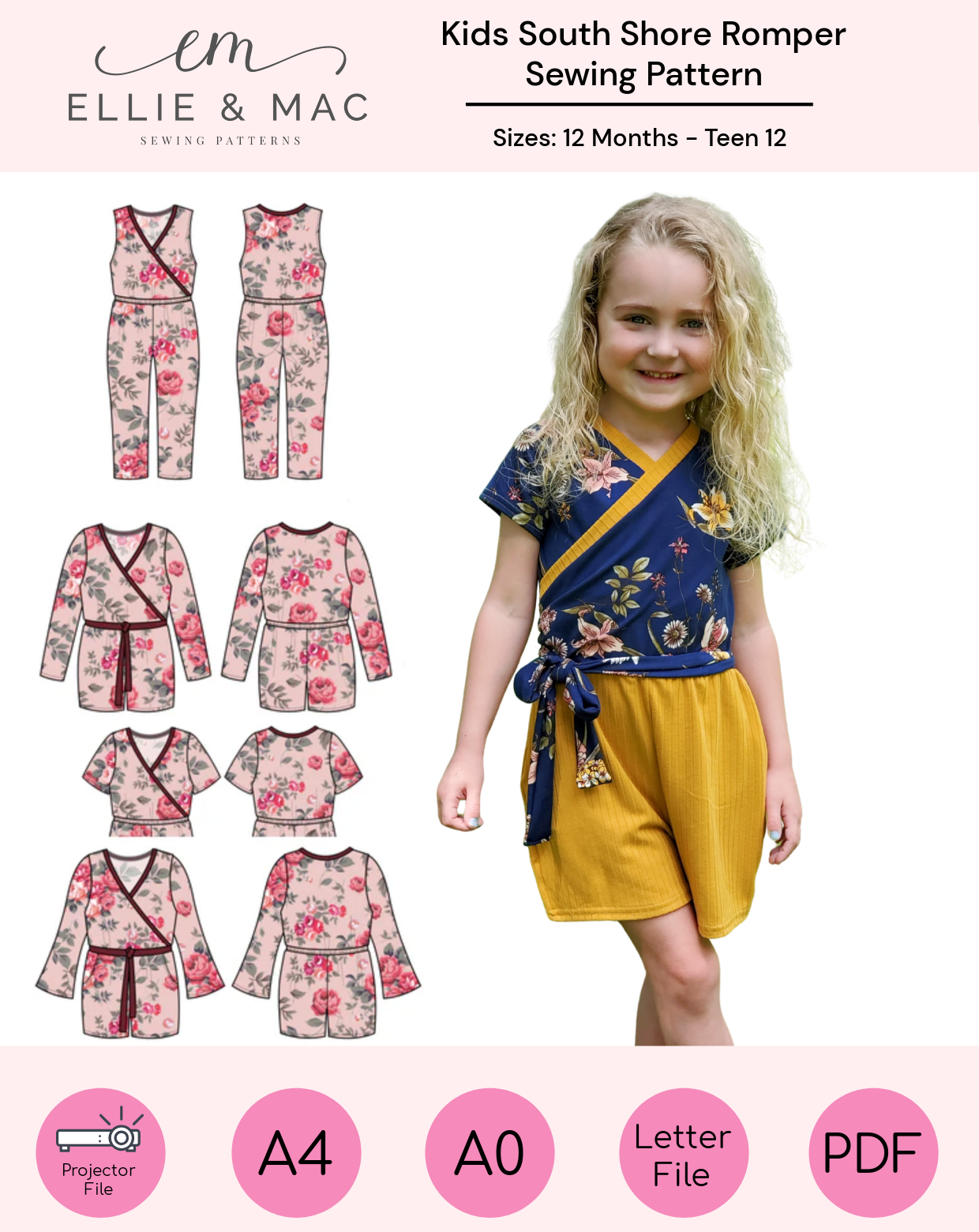 Kids South Shore Romper Sewing Pattern