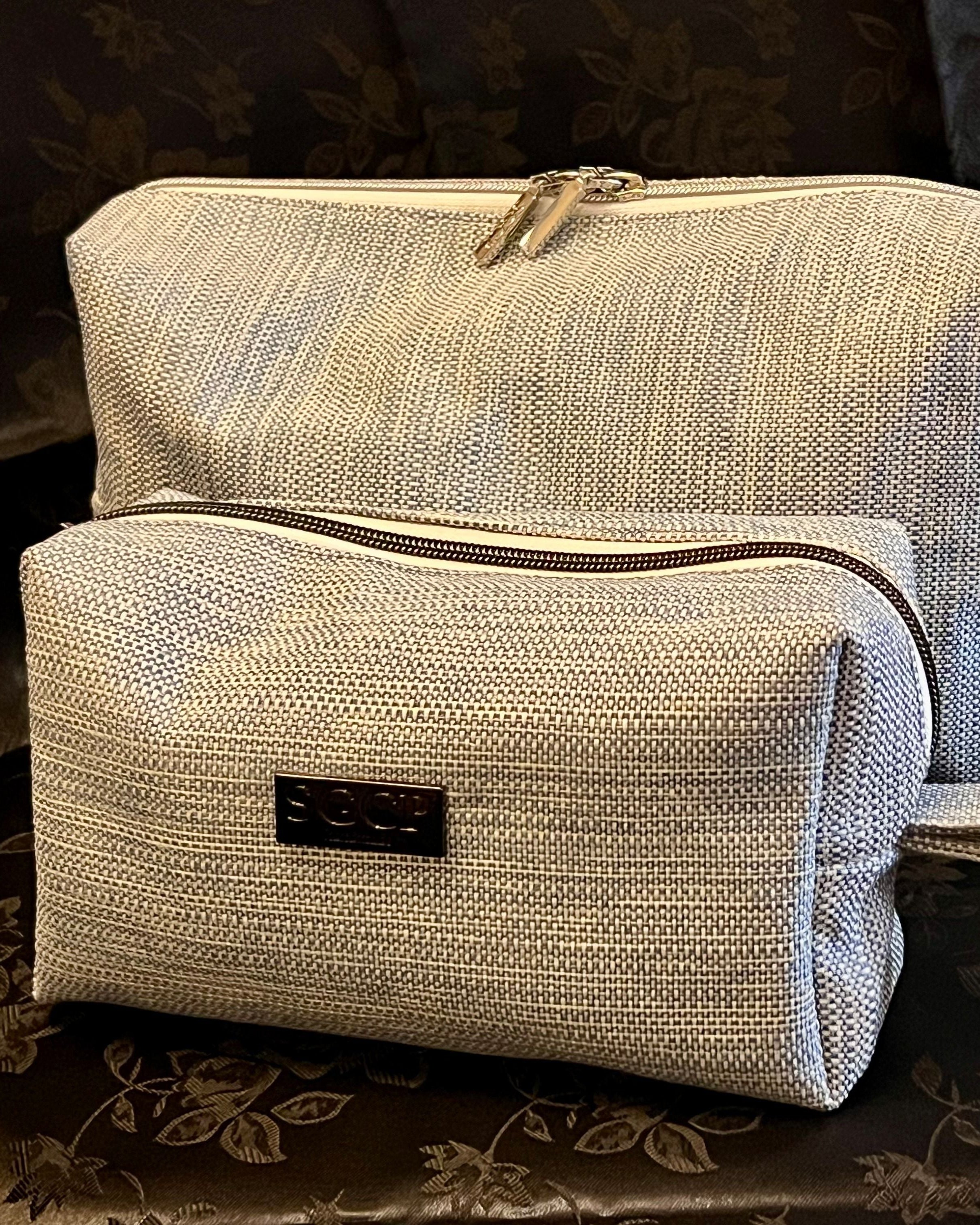 Treat yourself to a luxury handmade bag for travel and makeup needs. Easy sewing tutorial.