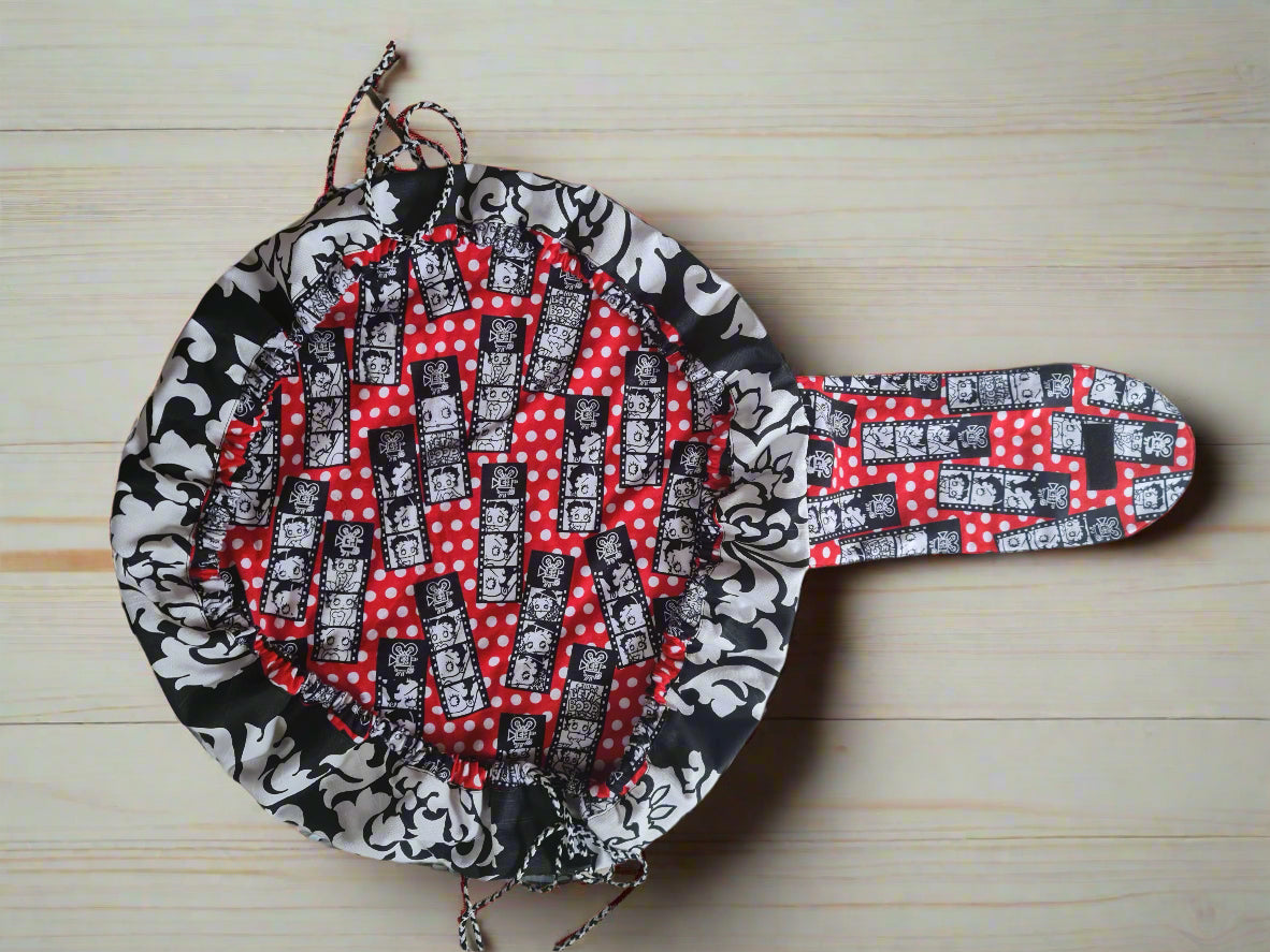Betty Boop fabric Moon Drawstring Bag Pattern. Easy pdf sew.