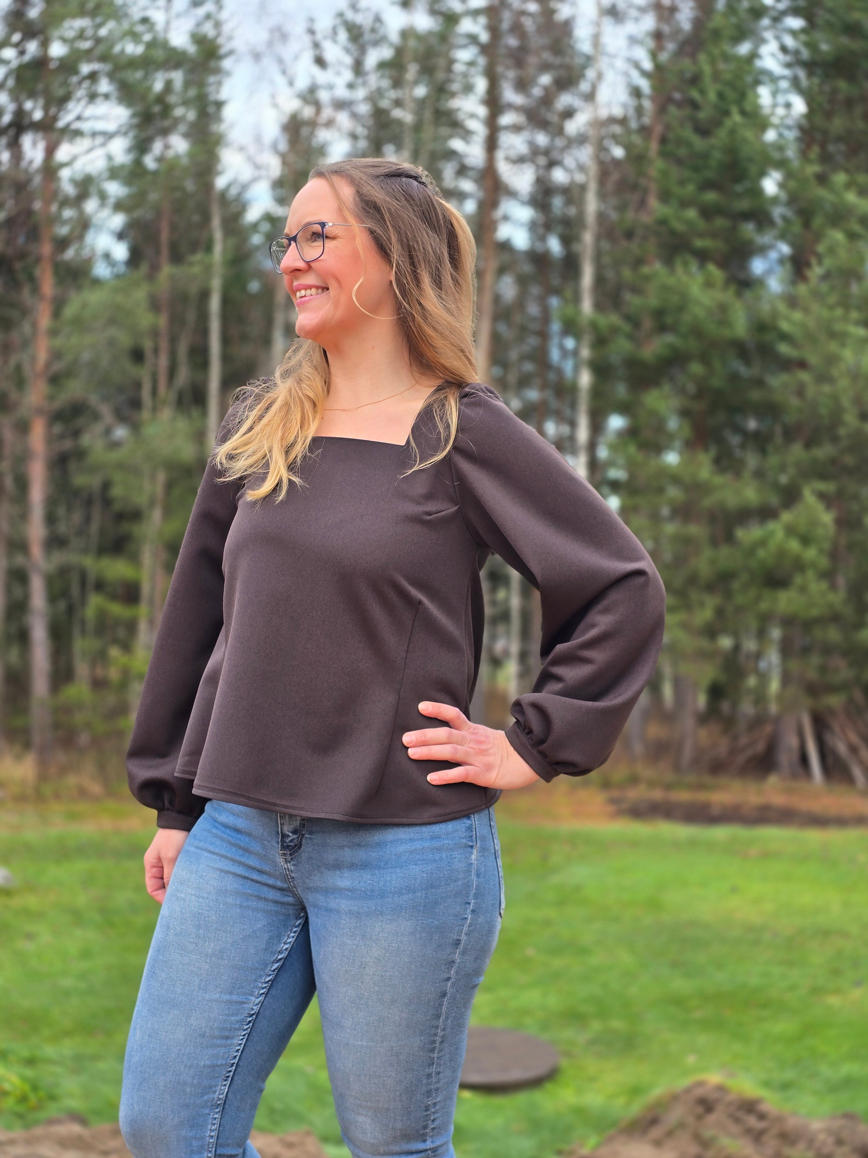 Projector file layout for Zara Square Neck Blouse pattern