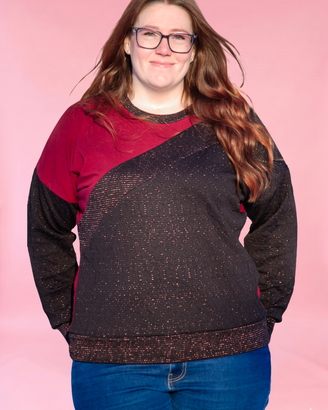 Sage Diagonal Color-Block Sweatshirt Sewing Pattern