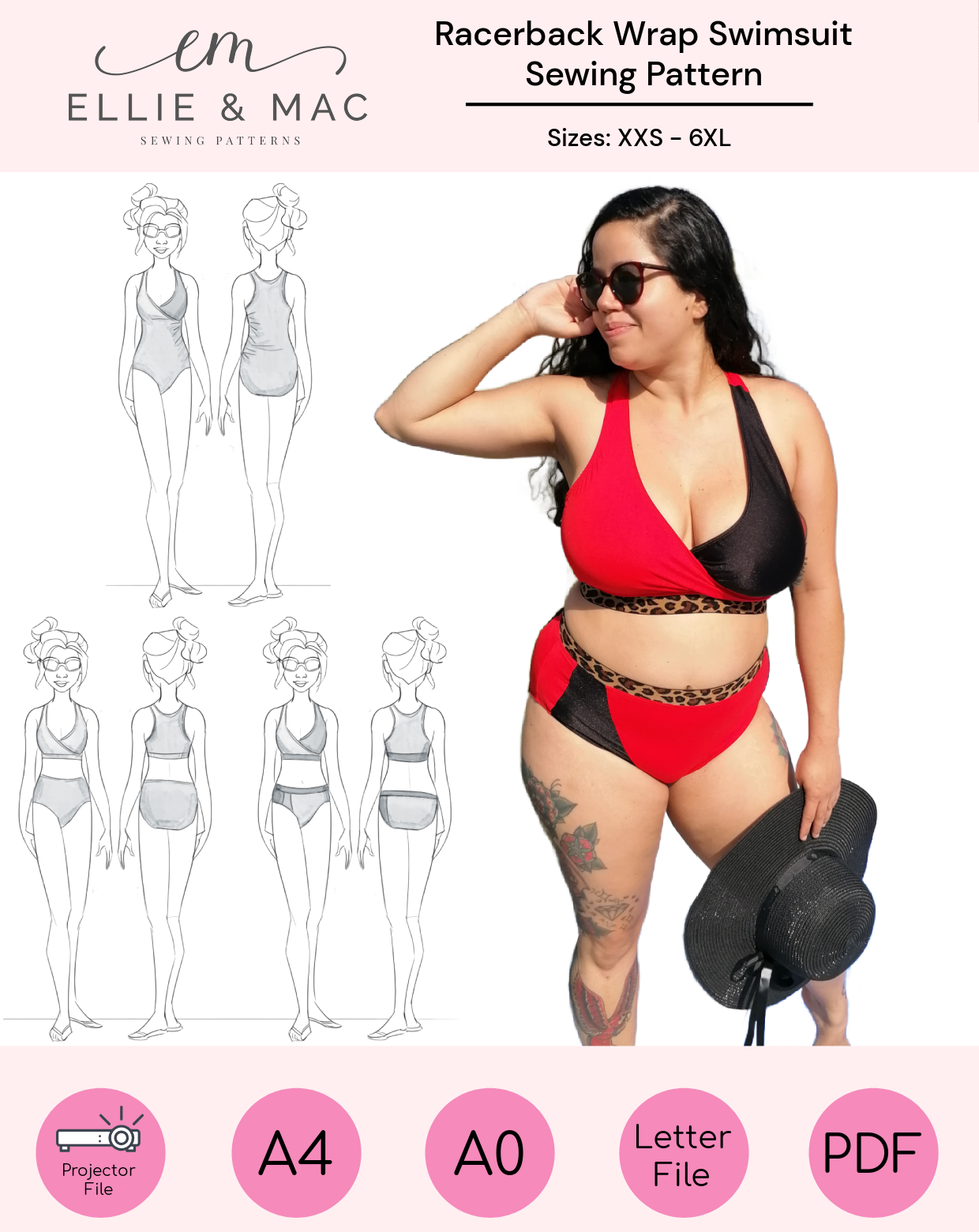 Racerback Wrap Swimsuit