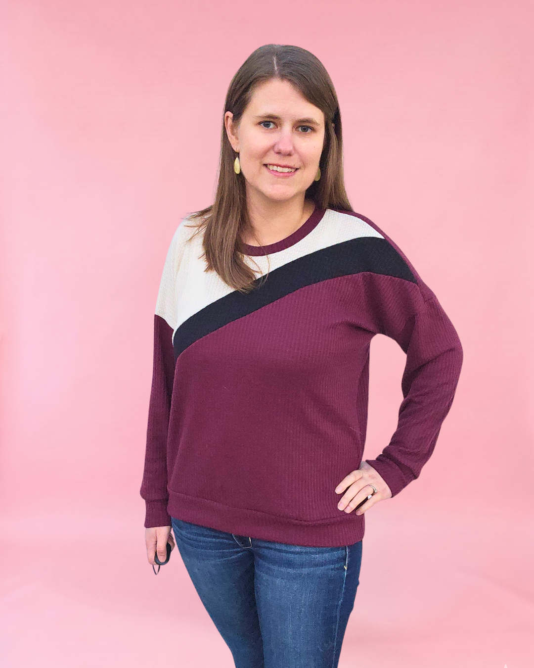 Sage Diagonal Color-Block Sweatshirt Sewing Pattern