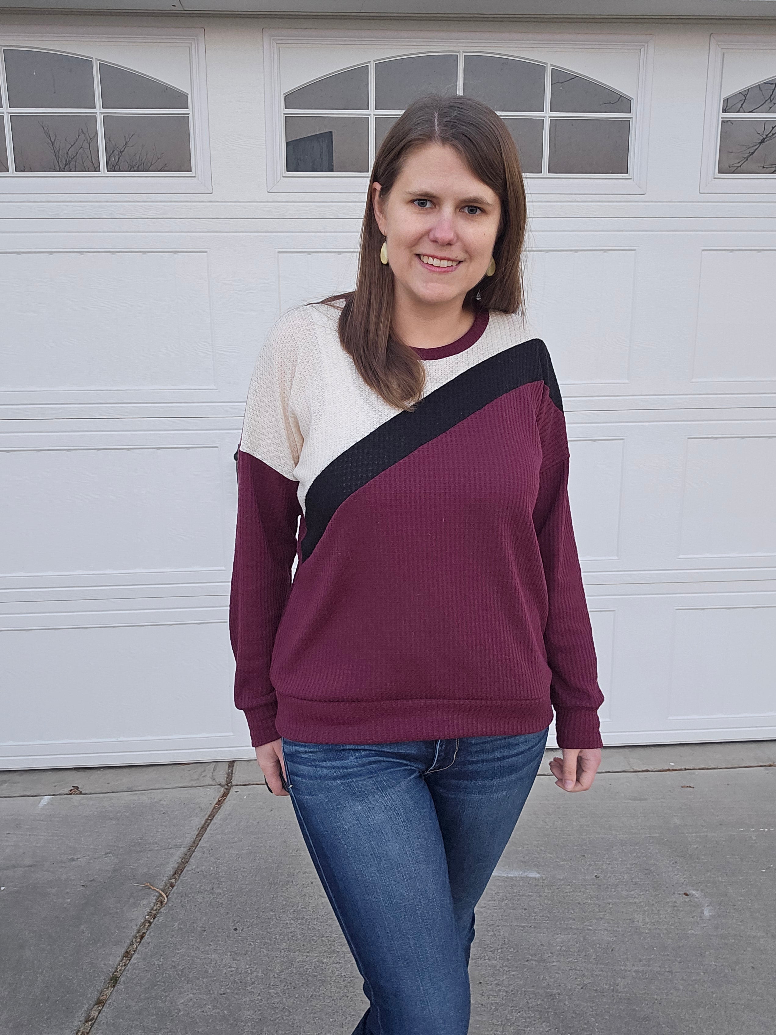 Sage Diagonal Color-Block Sweatshirt Sewing Pattern