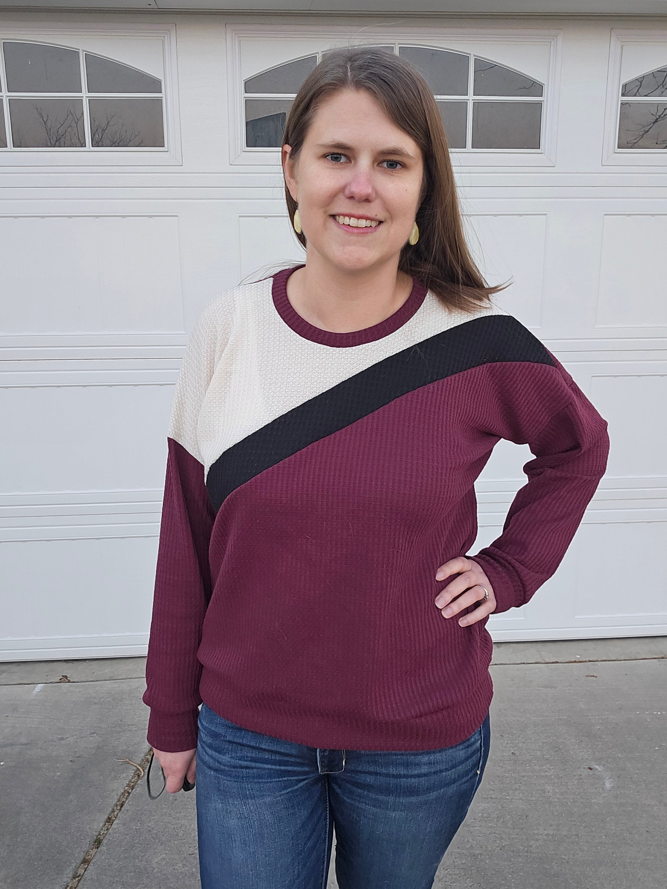 Sage Diagonal Color-Block Sweatshirt Sewing Pattern
