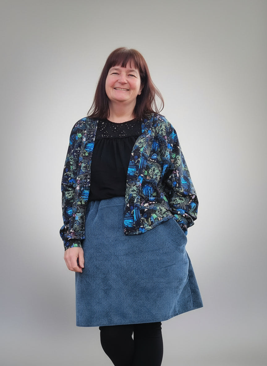 pattern includes a video tutorial sew along with diana celeste cardigan