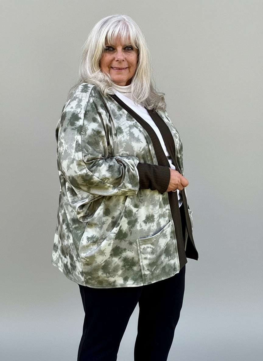 Mid thigh length cardigan PDF sewing pattern for women