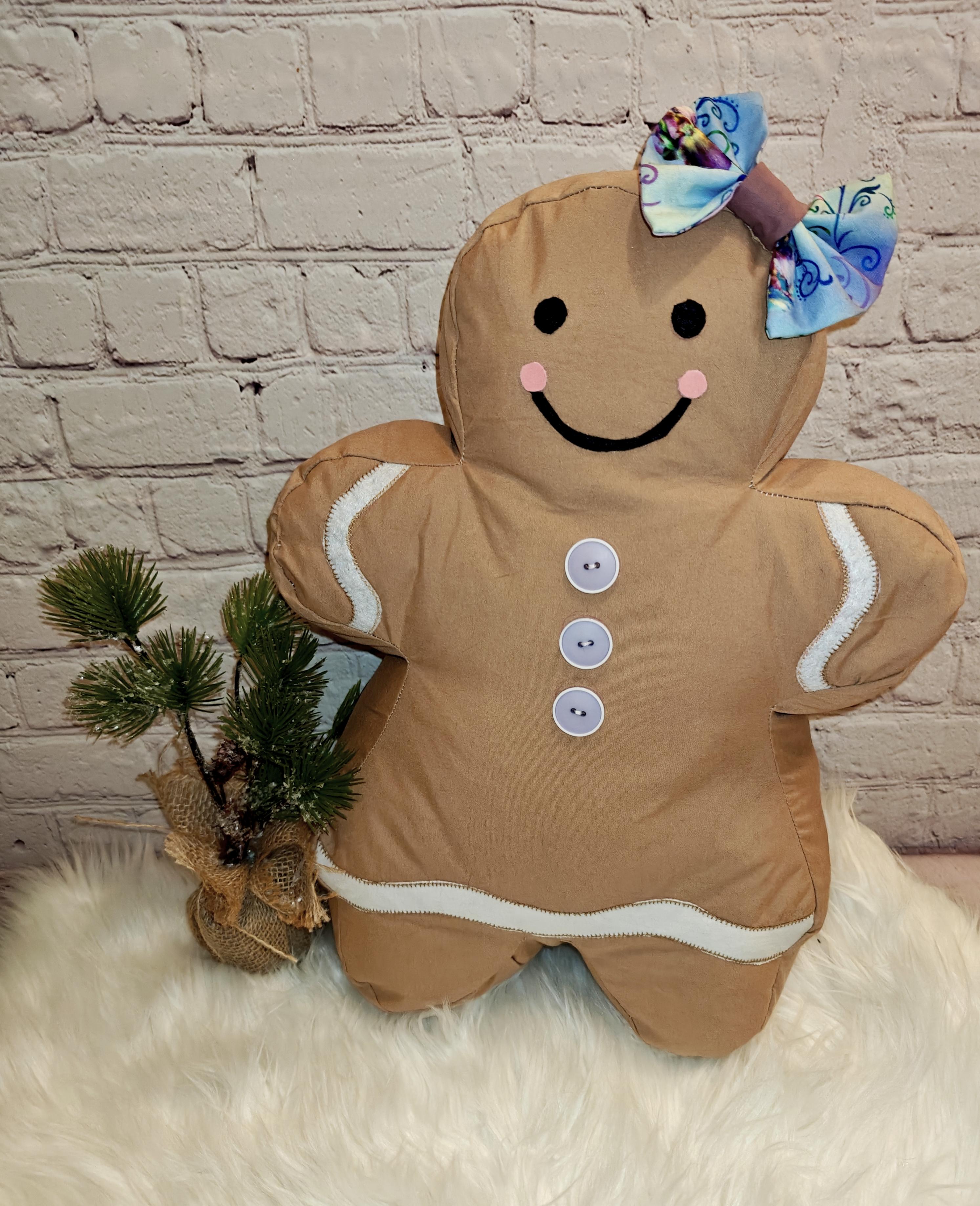 gingerbread woman pillow diy sewing pattern full view