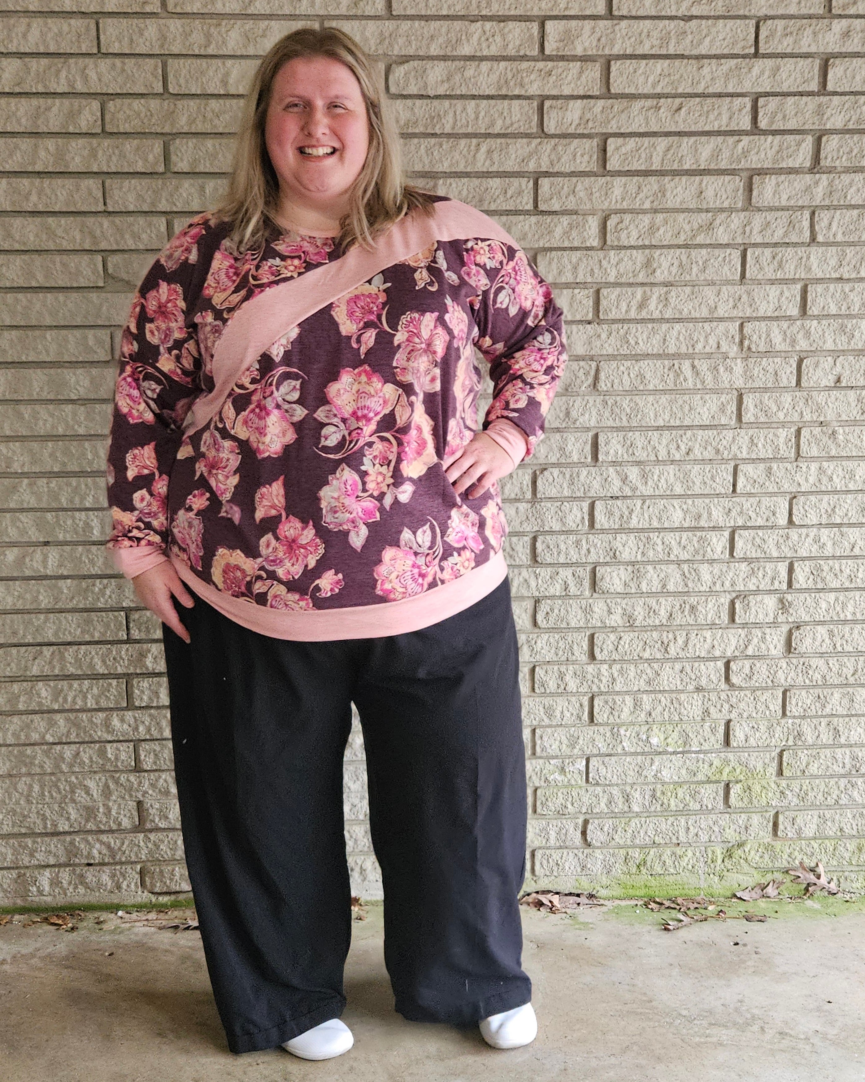 Sage Diagonal Color-Block Sweatshirt Sewing Pattern