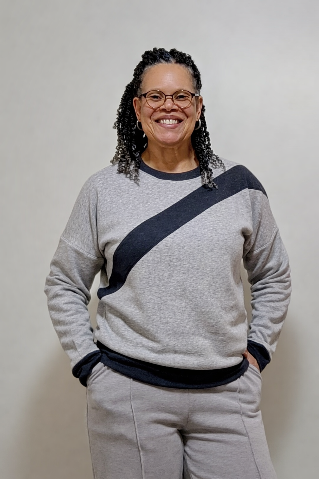 Sage Diagonal Color-Block Sweatshirt Sewing Pattern