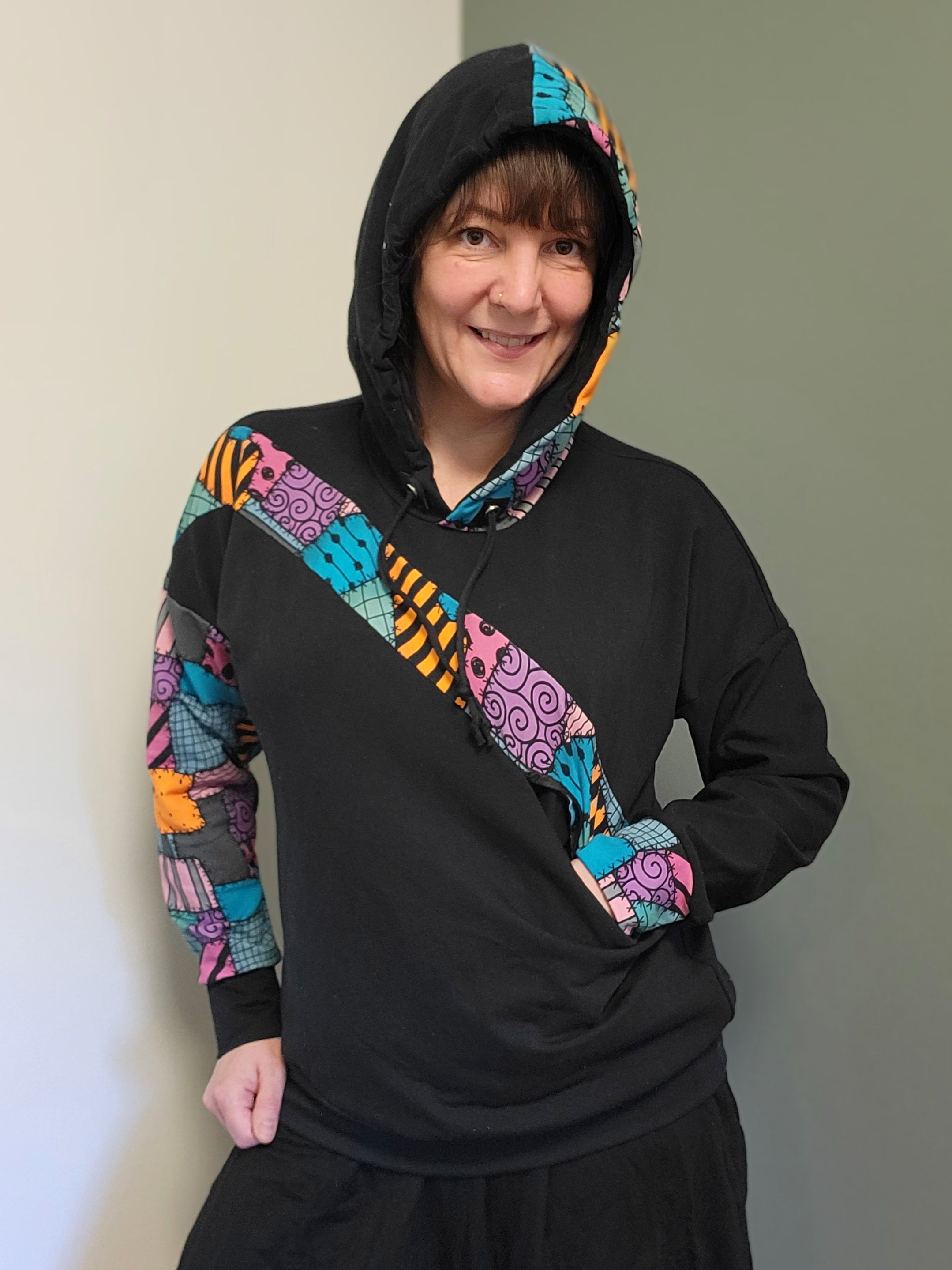 Sage Diagonal Color-Block Sweatshirt Sewing Pattern