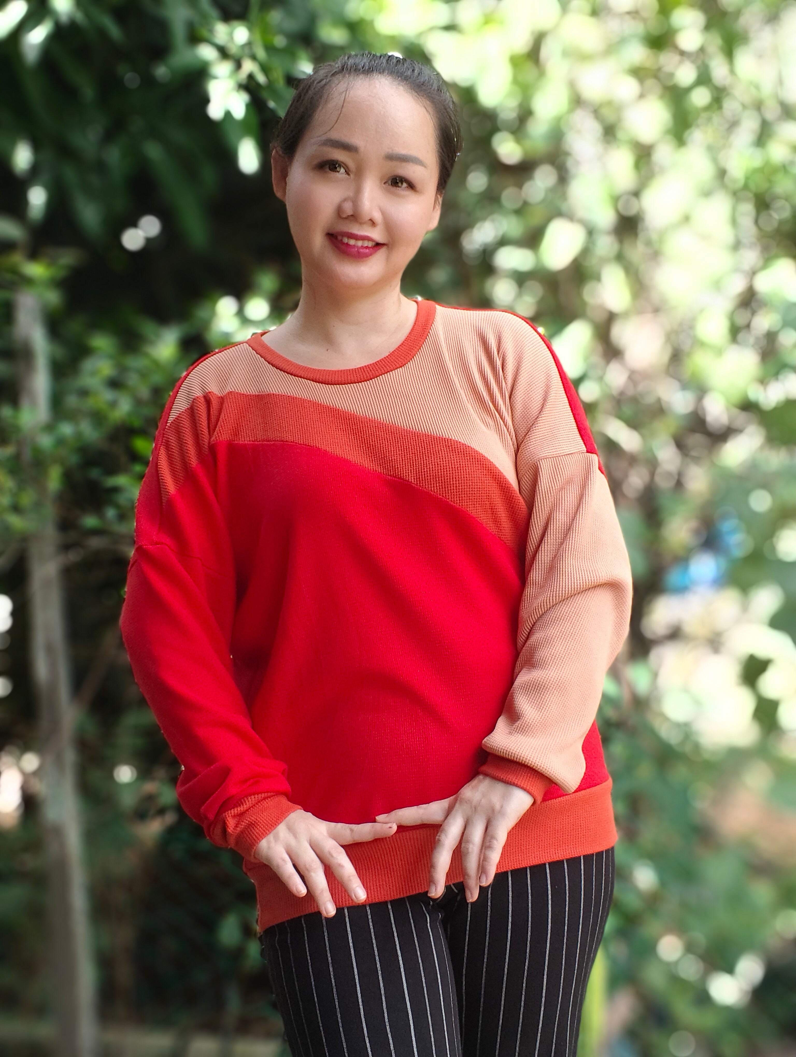 Sage Diagonal Color-Block Sweatshirt Sewing Pattern