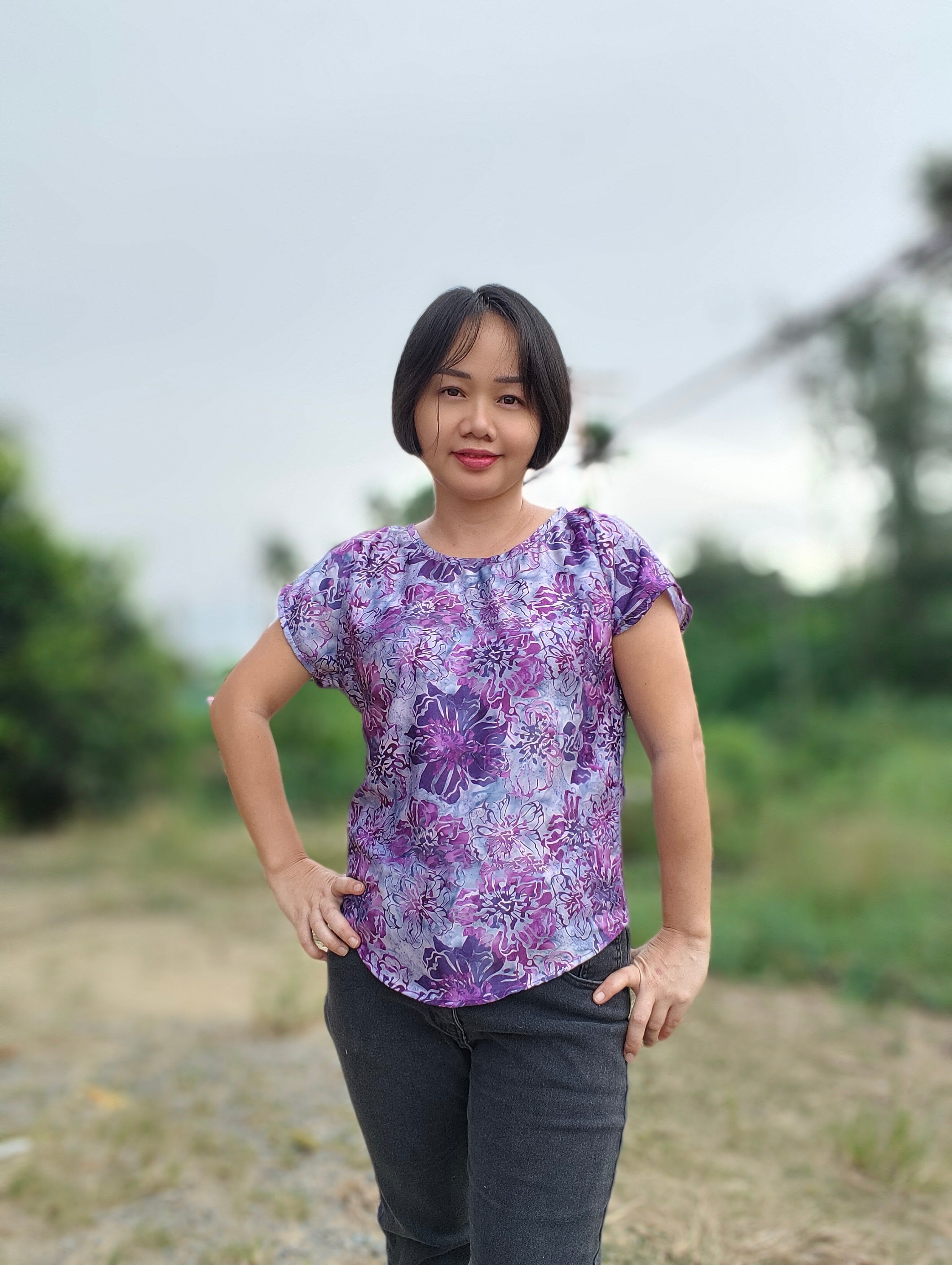 Brandy Balloon Sleeve PDF Sewing Pattern | Beginner-Friendly Woven Dolman Top