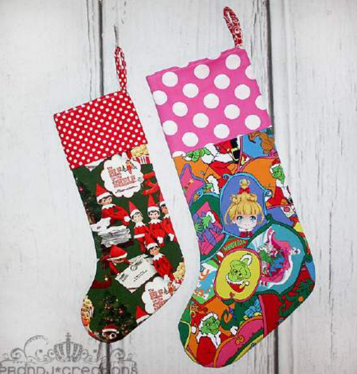 Free Holiday Stocking PDF Sewing Pattern by Ellie and Mac Sewing patterns