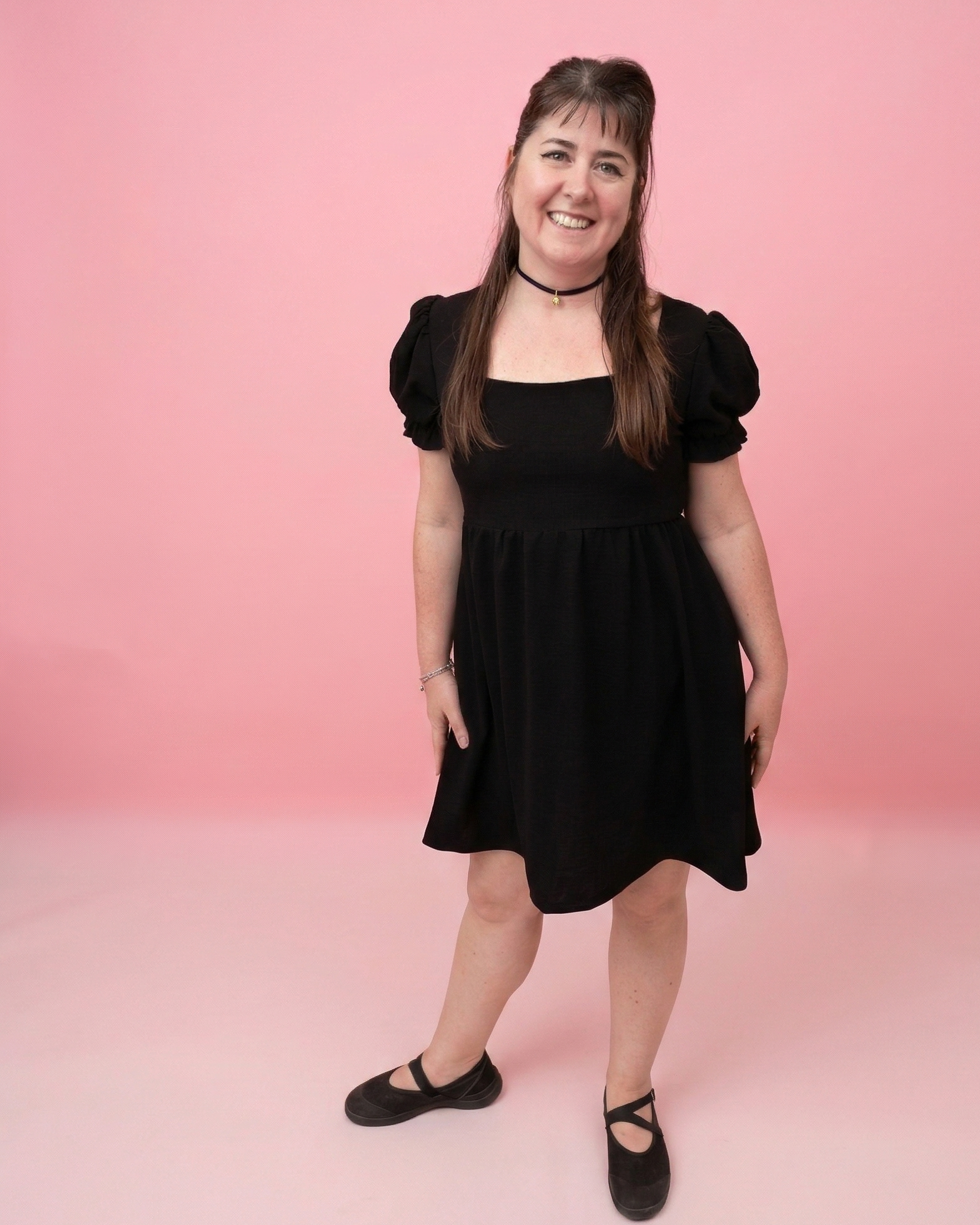 close up puff sleeve knit top sewing pattern square neckline