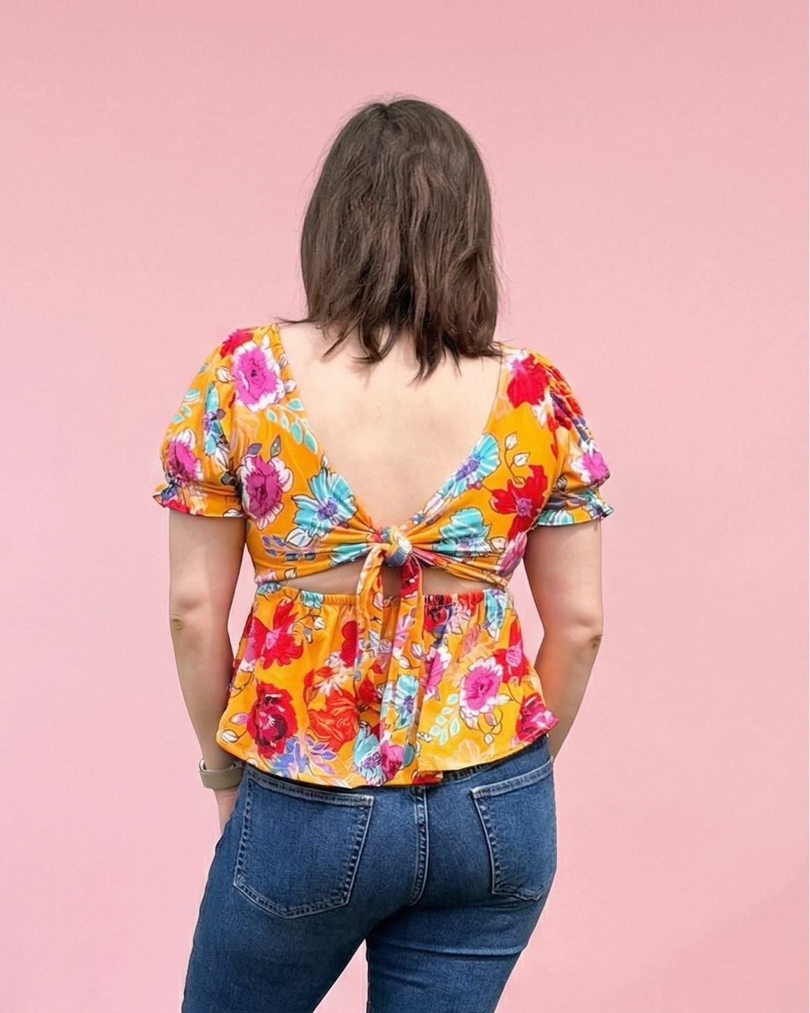 styled look square neck knit dress sewing pattern tie back puff sleeve