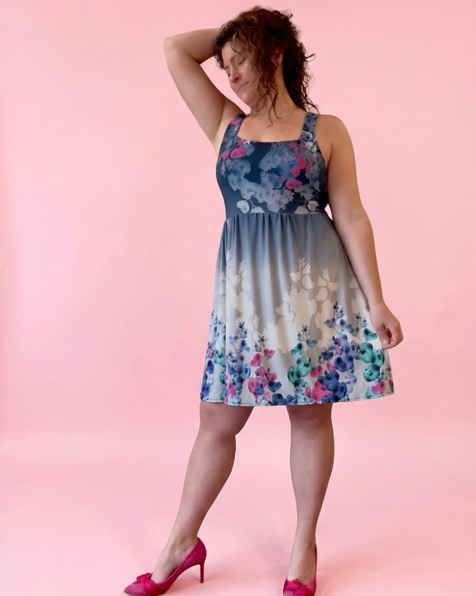 womens square neckline knit sewing pattern top and dress tie back design