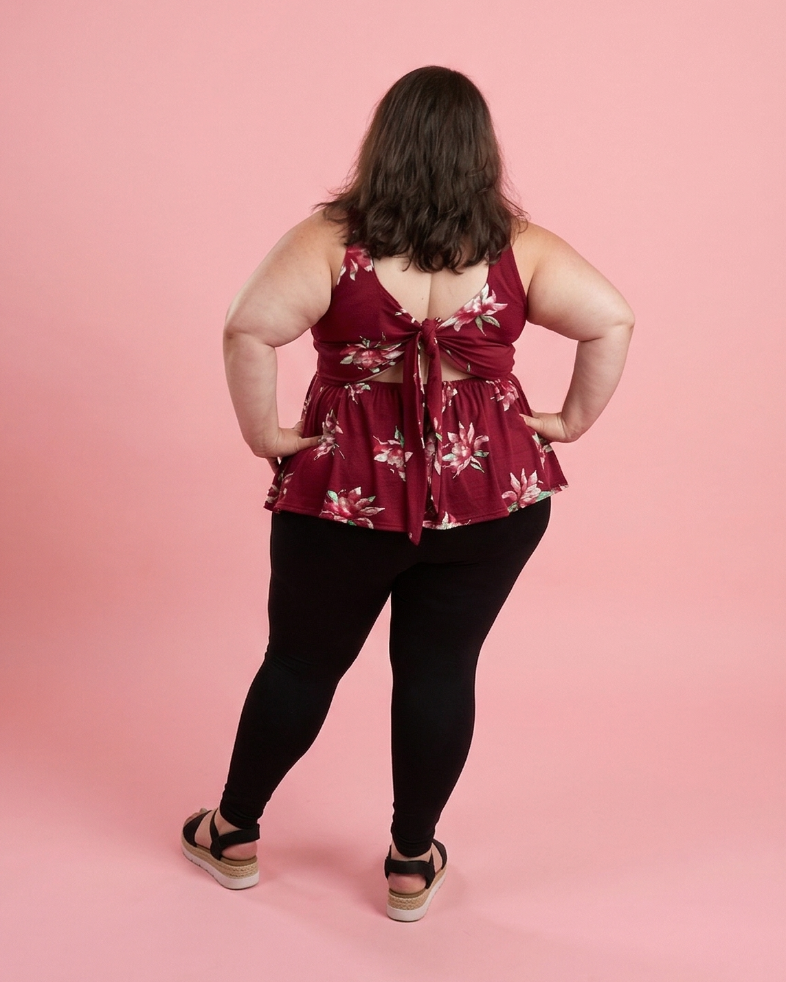 womens tie back knit top sewing pattern Suzie square neckline Ellie and Mac