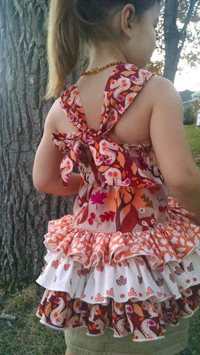 Girls Alana Ruffled Tunic Top Pattern - Ellie and Mac, Digital (PDF) Sewing Patterns | USA, Canada, UK, Australia
