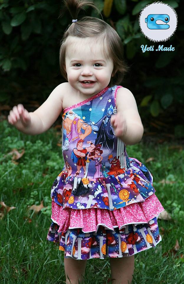 Girl's Be Edgy One Shoulder Dress Pattern - Ellie and Mac, Digital (PDF) Sewing Patterns | USA, Canada, UK, Australia