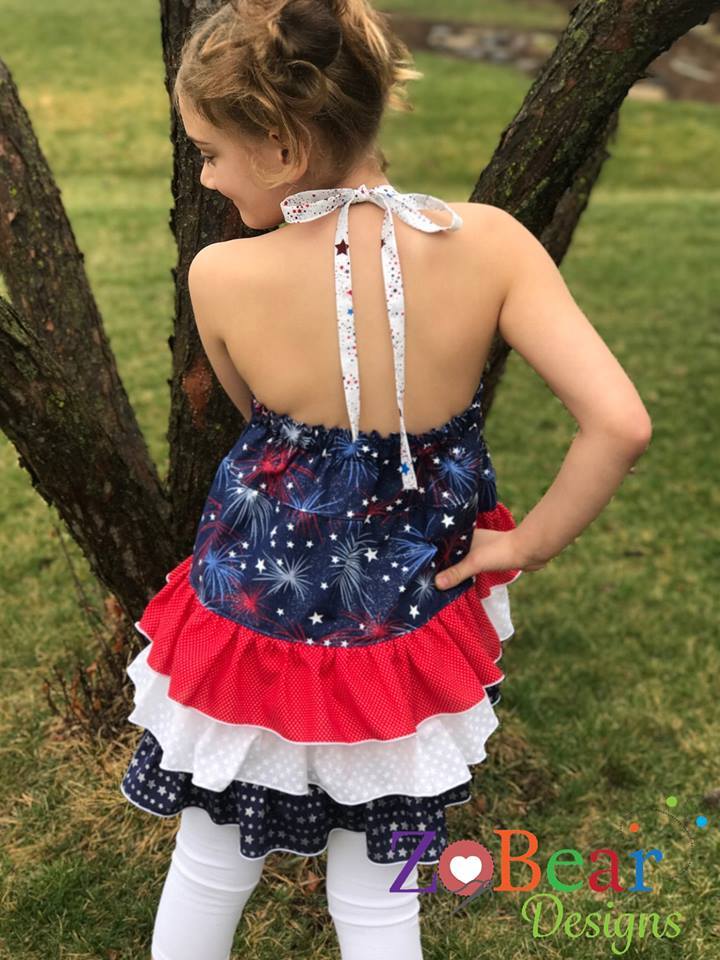 Girl's Be Girly Halter Pattern - Ellie and Mac, Digital (PDF) Sewing Patterns | USA, Canada, UK, Australia