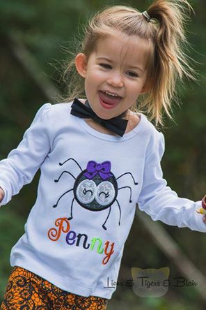 Big Eyed Spider Halloween Applique Embroidery Design - Ellie and Mac, Digital (PDF) Sewing Patterns | USA, Canada, UK, Australia