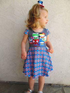 Girls Breezy Shoulder Dress Pattern - Ellie and Mac, Digital (PDF) Sewing Patterns | USA, Canada, UK, Australia