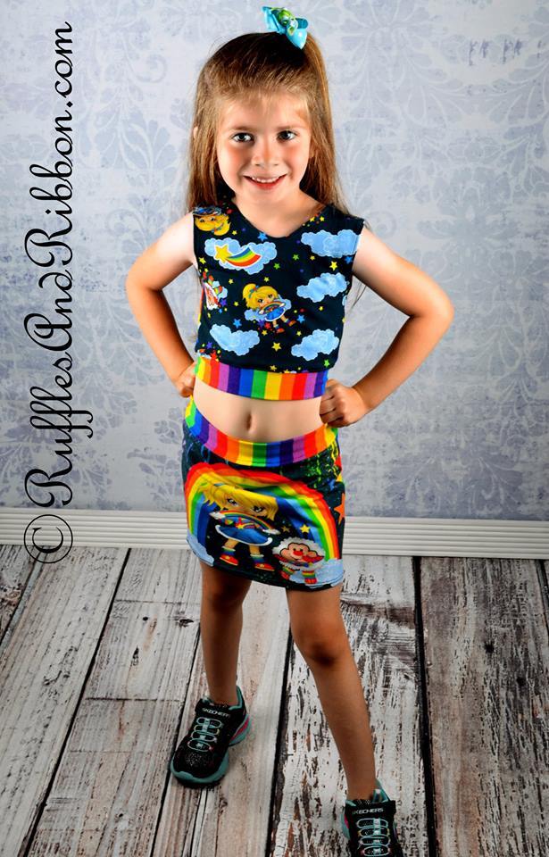 Girls Beach Dreaming Crop Top Pattern - Ellie and Mac, Digital (PDF) Sewing Patterns | USA, Canada, UK, Australia