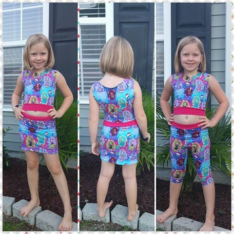 Girls Beach Dreaming Crop Top Pattern - Ellie and Mac, Digital (PDF) Sewing Patterns | USA, Canada, UK, Australia