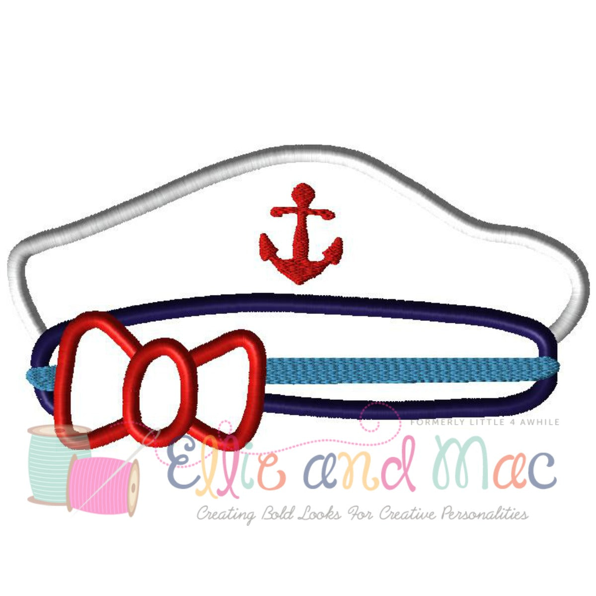 Cruise Hat Applique Embroidery Design - Ellie and Mac, Digital (PDF) Sewing Patterns | USA, Canada, UK, Australia