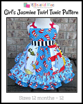 Girls Jasmine Swing Top Pattern - Ellie and Mac, Digital (PDF) Sewing Patterns | USA, Canada, UK, Australia