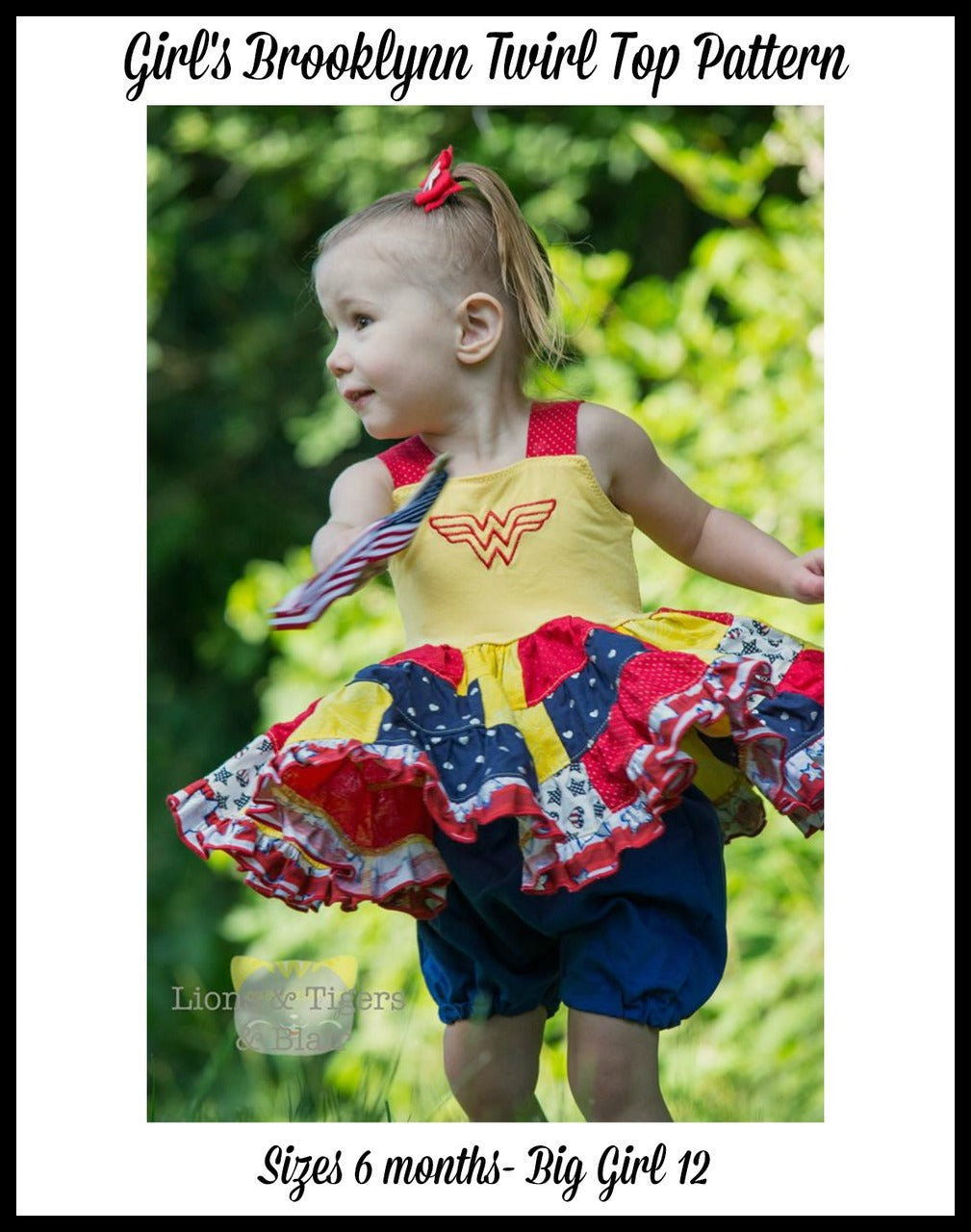 Girls Brooklynn Twirl Top Pattern - Ellie and Mac, Digital (PDF) Sewing Patterns | USA, Canada, UK, Australia