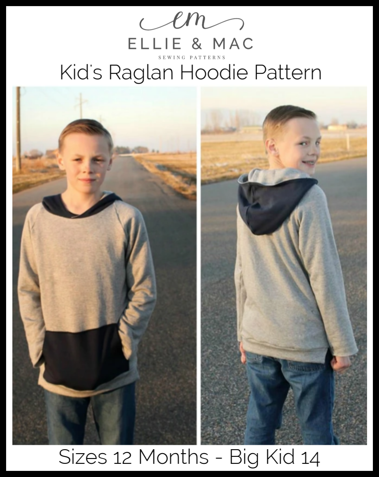 WOODY Hoodie AND Reversible Jacket Sewing Pattern, Raglan Sleeve
